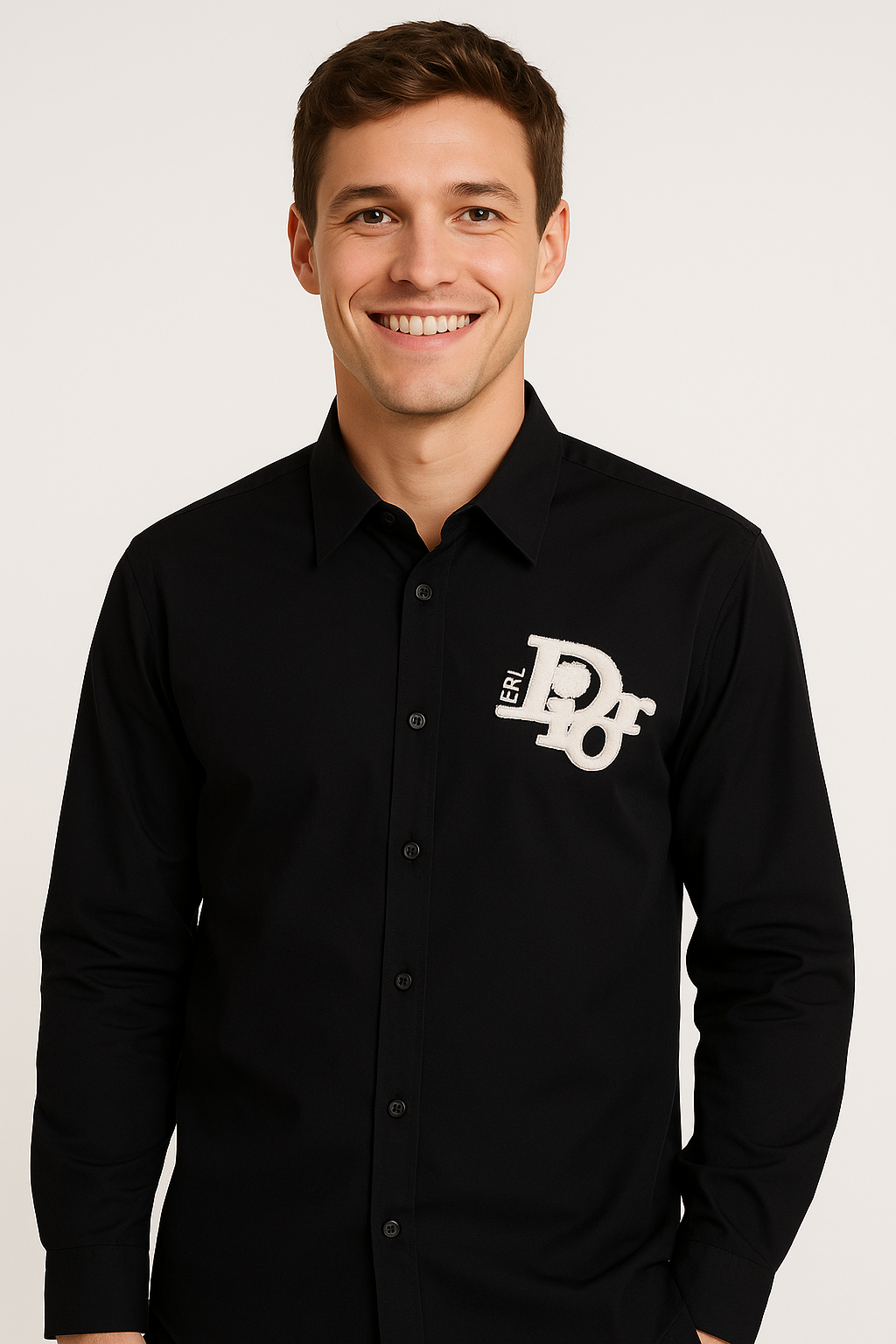 DIOR Midnight Noir Slim Fit Long Sleeve Shirt