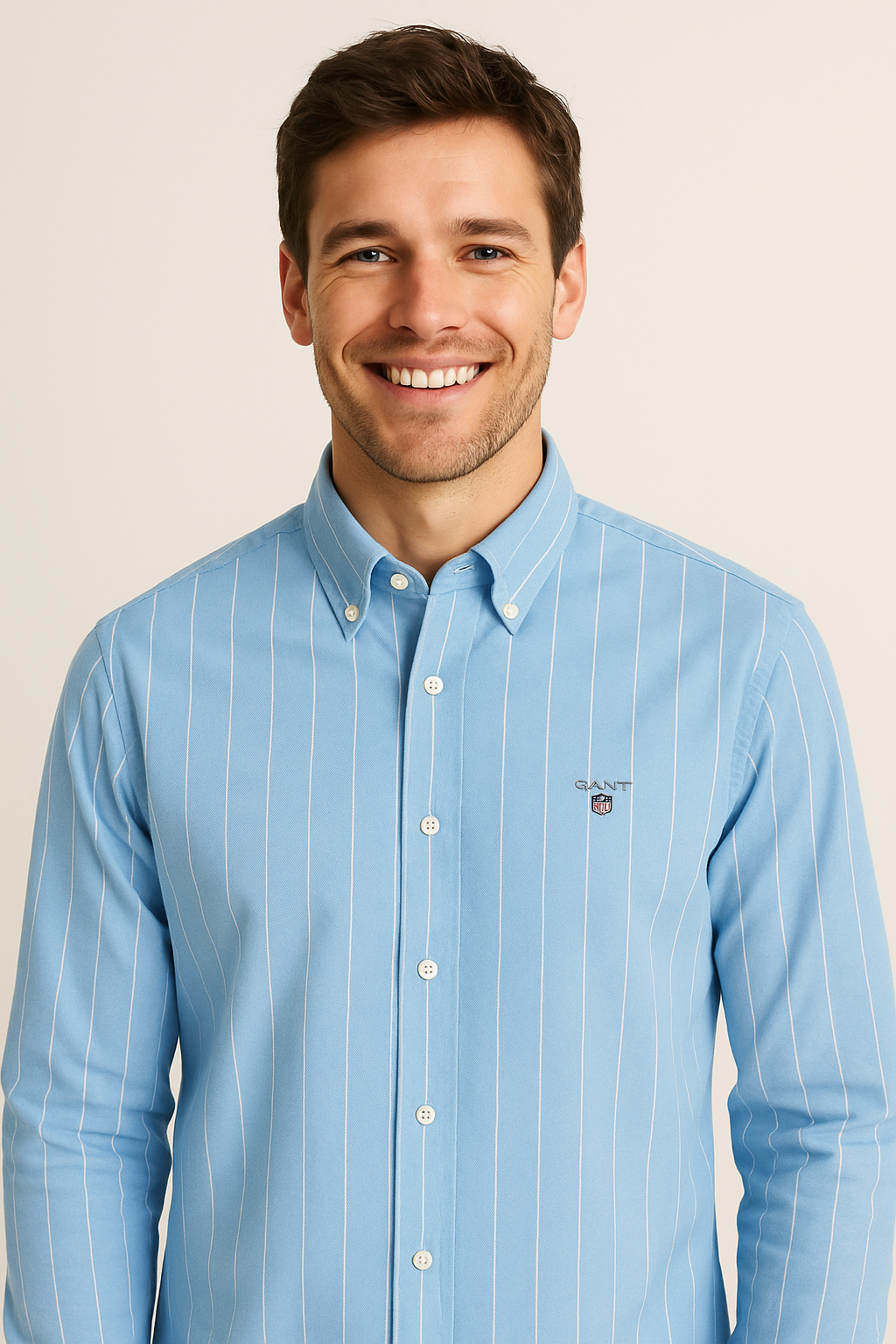 GANT Azure Mist Tailored Fit Long Sleeve Button-Up Shirt