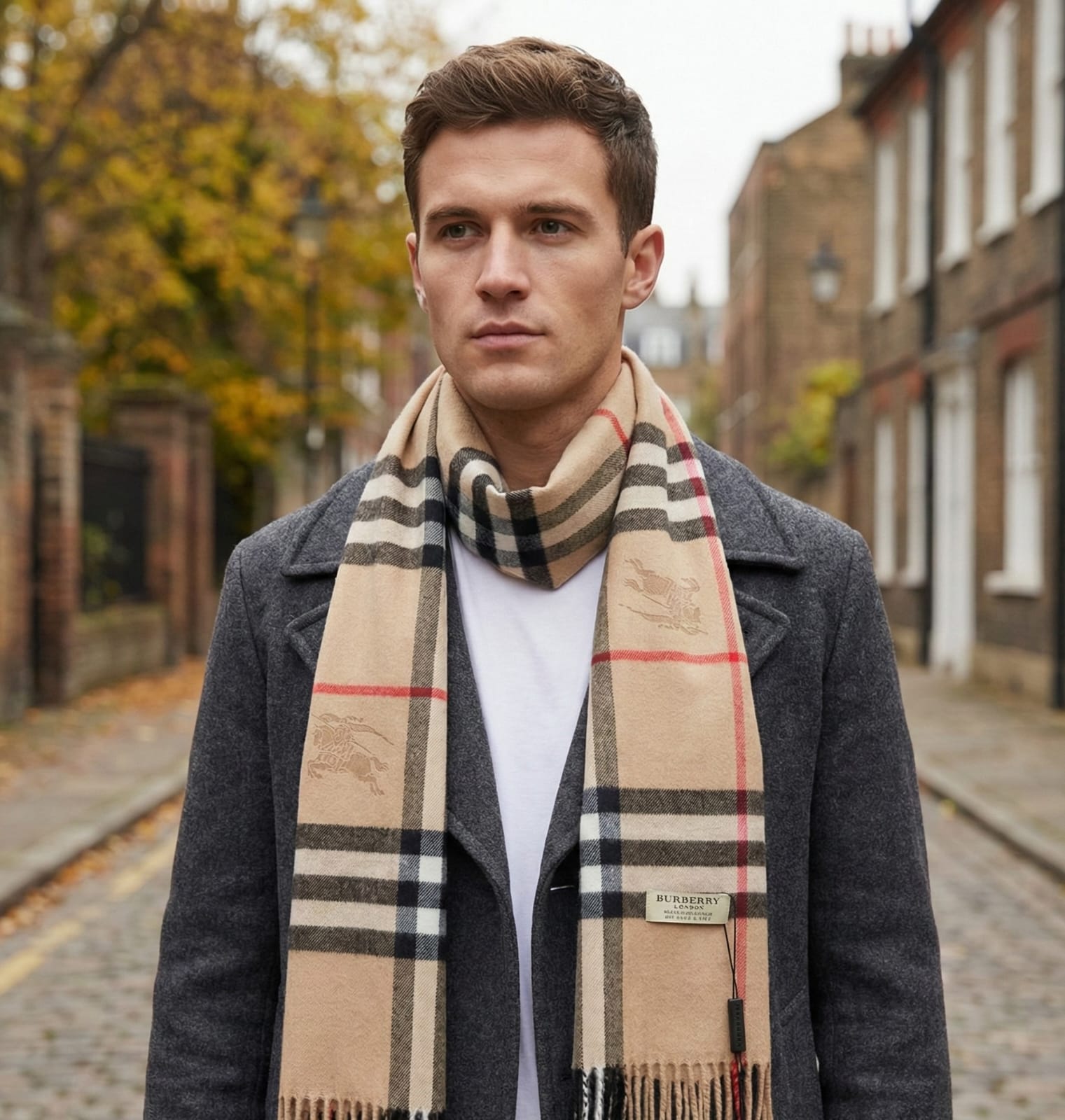 BURBERRY Classic Check Cashmere Scarf