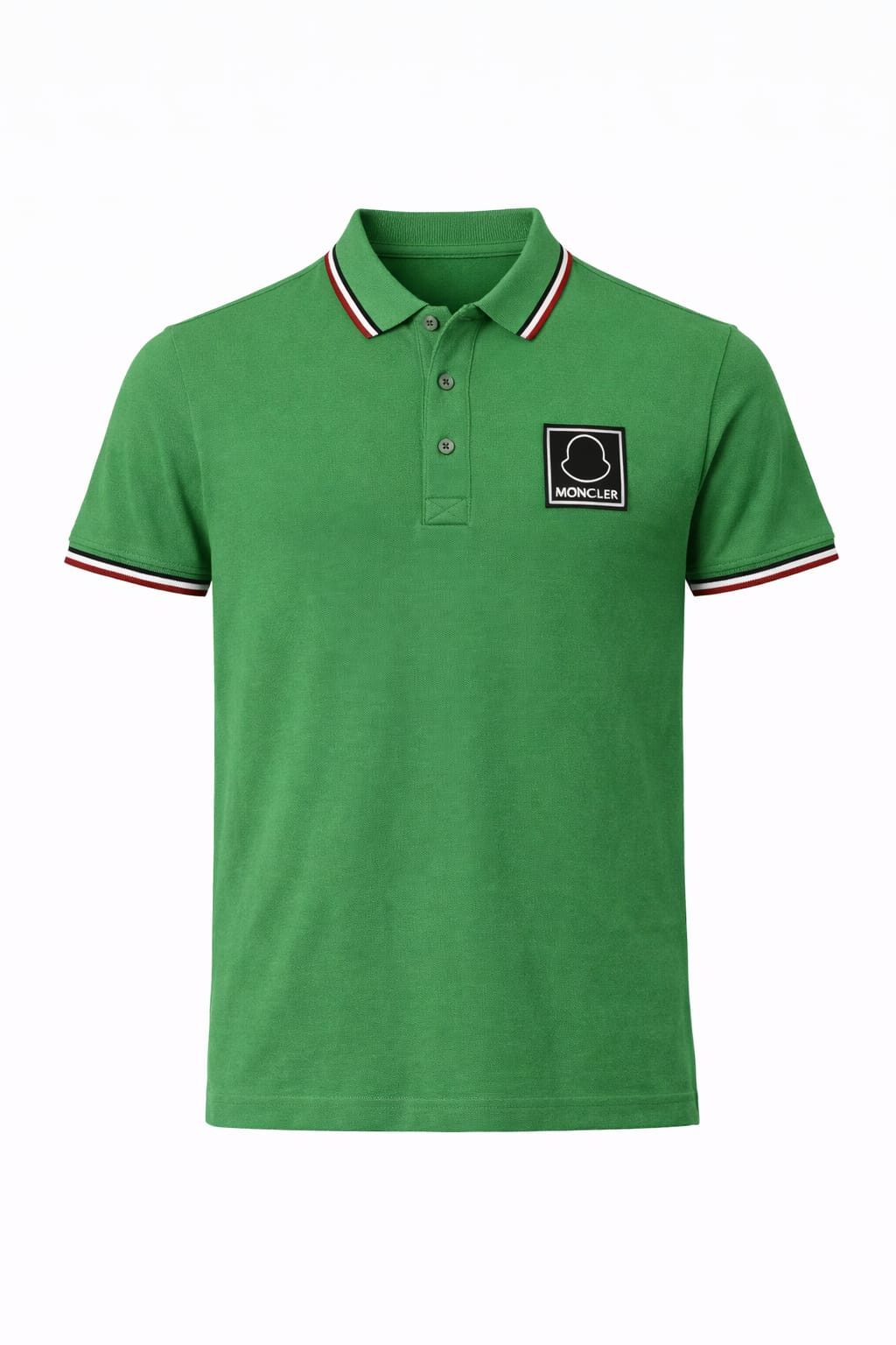 MONCLER Celestial Jade Tailored Fit Short Sleeve Piqué Polo Shirt
