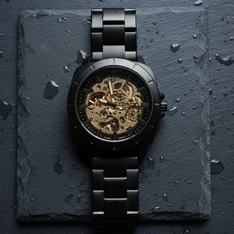 FOSSIL Midnight Onyx Refined Skeleton Automatic Timepiece