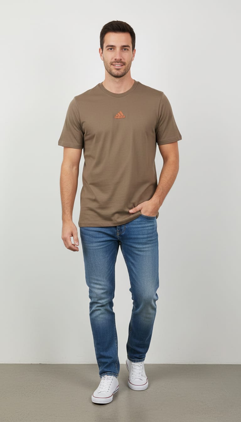 ADIDAS Earthy Umber Modern Fit Short Sleeve Performance Tee