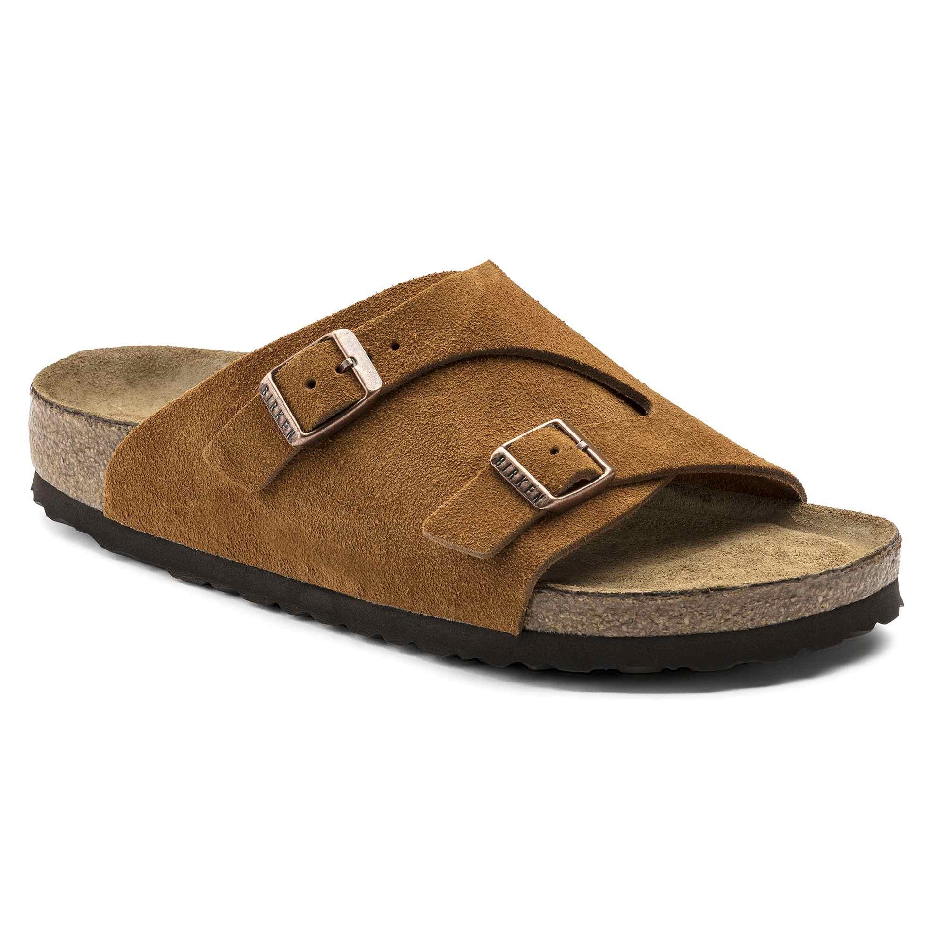 BIRKENSTOCK Ember Copper Luxe Suede Slide Sandals