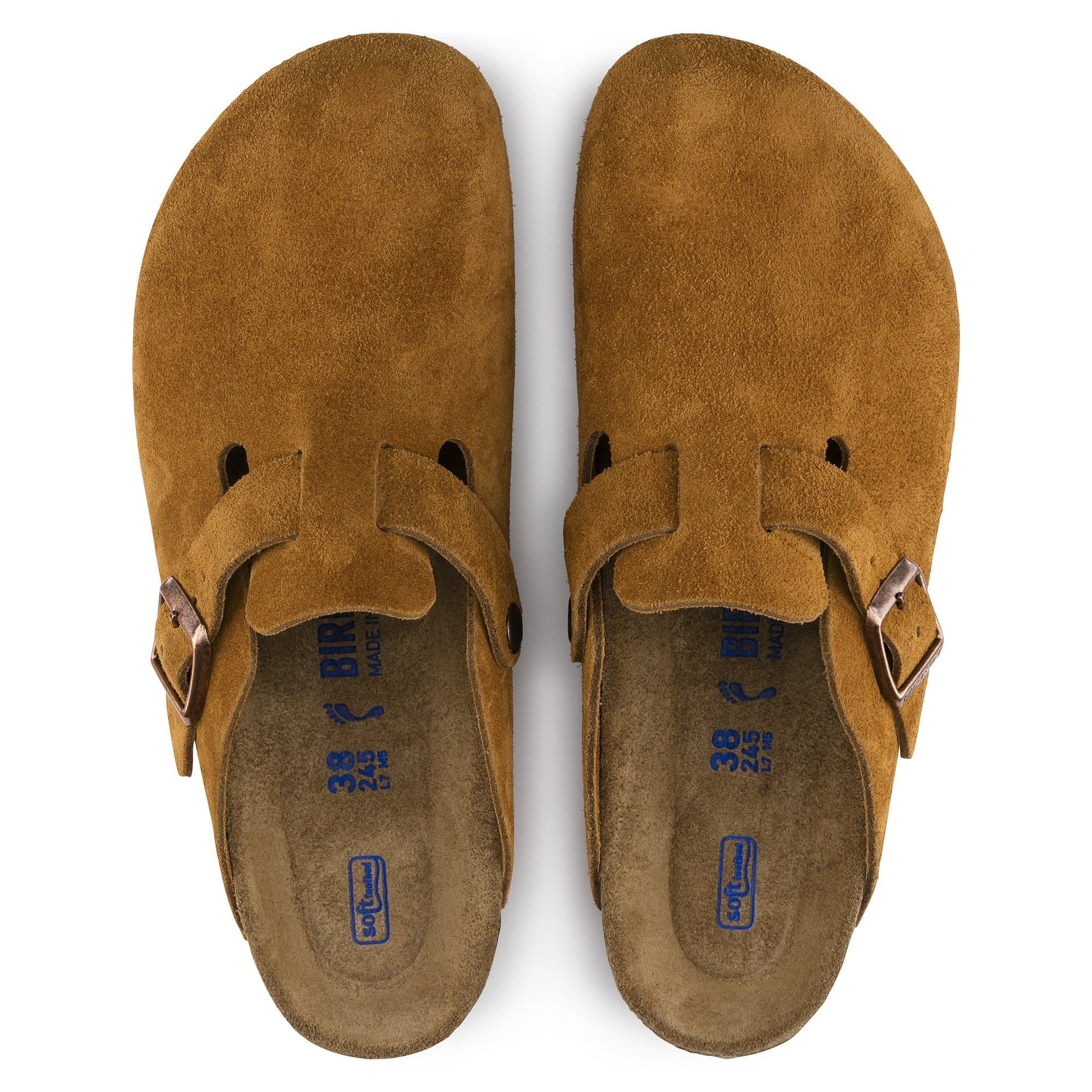 BIRKENSTOCK Rustic Amber Soft Footbed Suede Clogs