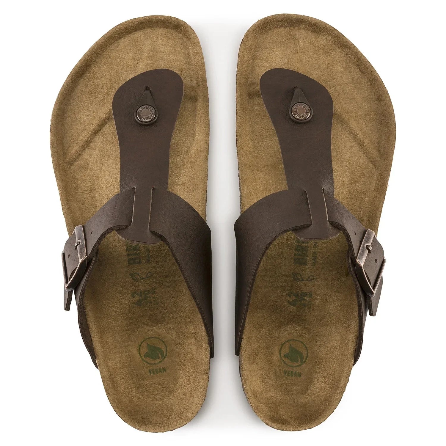 BIRKENSTOCK Rustic Chestnut Casual Fit Eco-Leather Thong Sandals