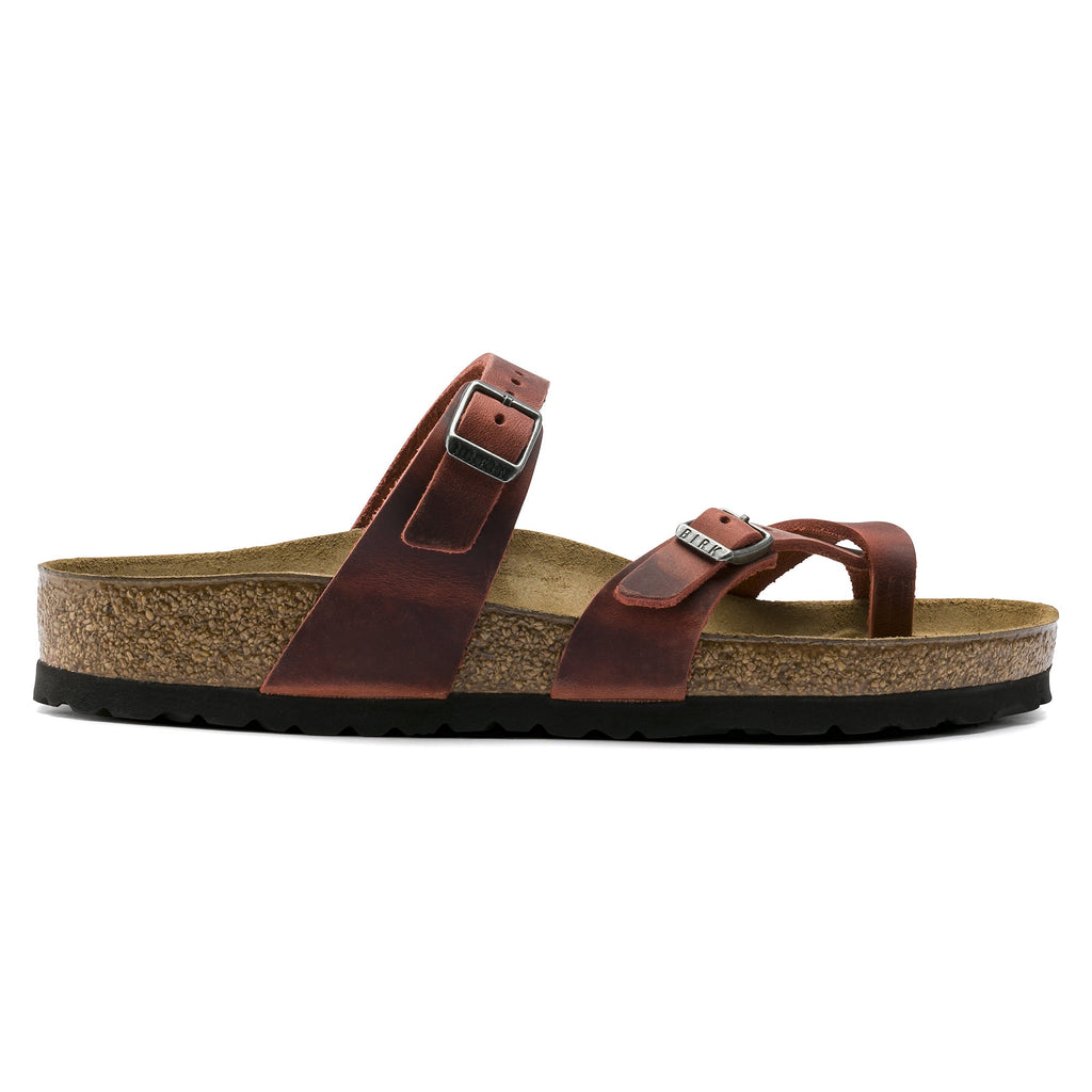 Birkenstock Rustic Red Leather Sandals - Effortlessly Chic Comfort