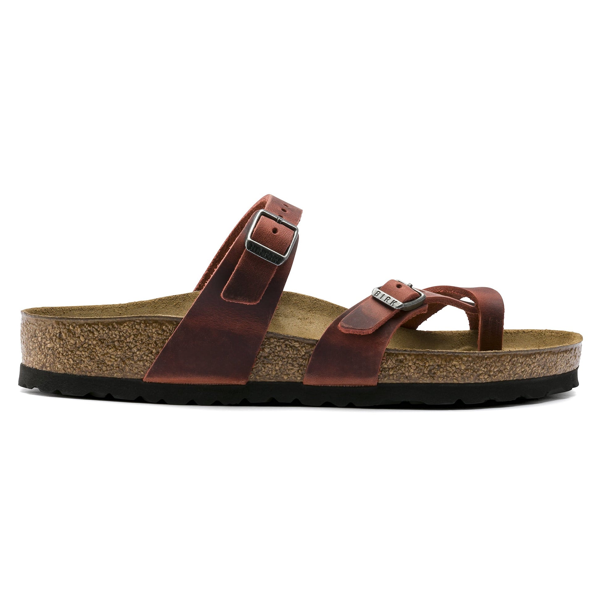 Birkenstock Rustic Red Leather Sandals - Effortlessly Chic Comfort