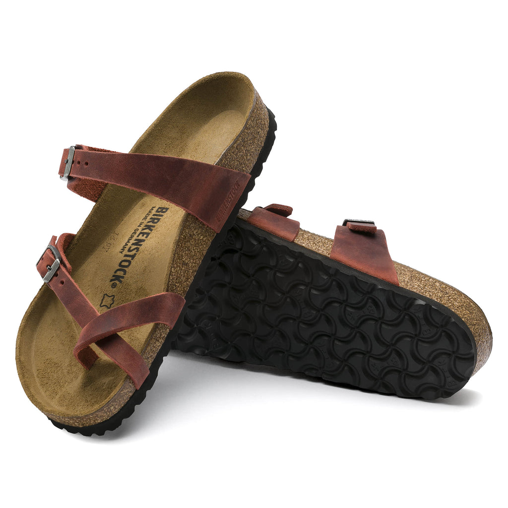 Birkenstock Rustic Red Leather Sandals - Effortlessly Chic Comfort