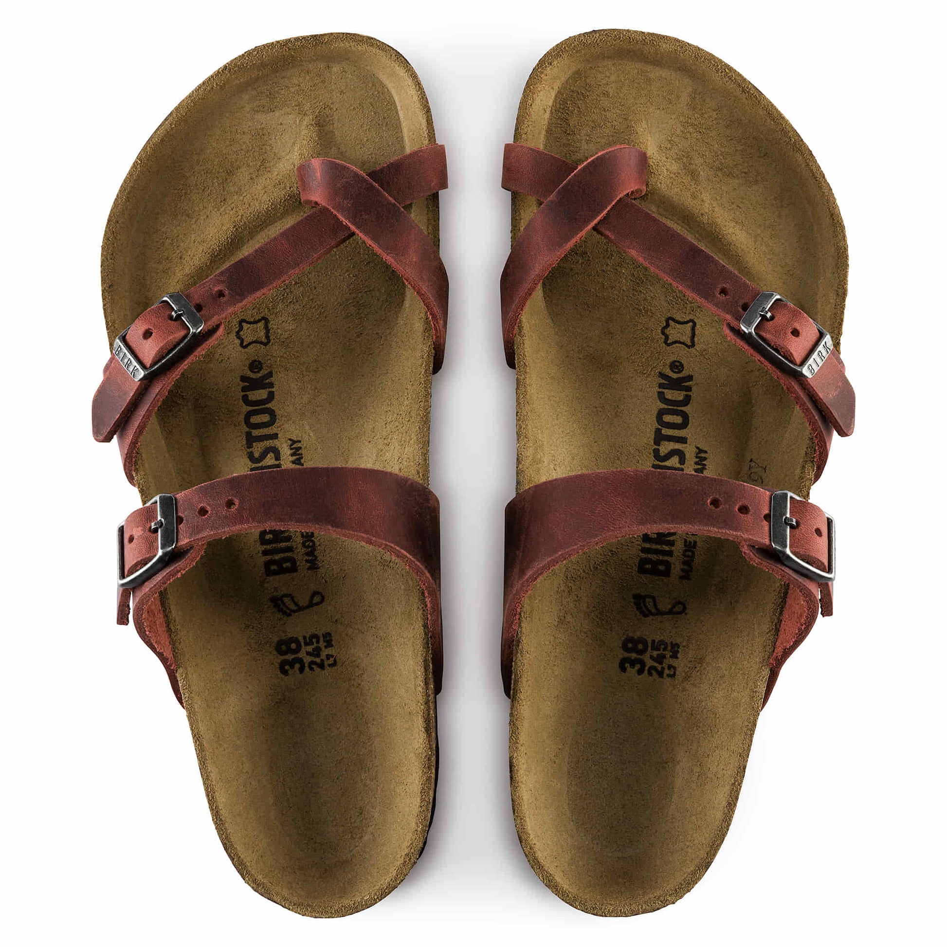 Birkenstock Rustic Red Leather Sandals - Effortlessly Chic Comfort