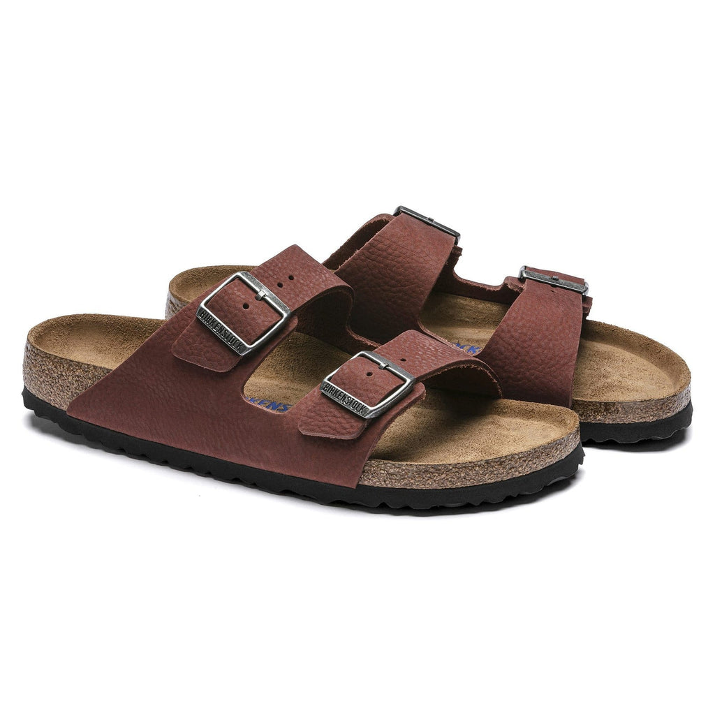 BIRKENSTOCK Rustic Garnet Classic Duo-Buckle Leather Sandals