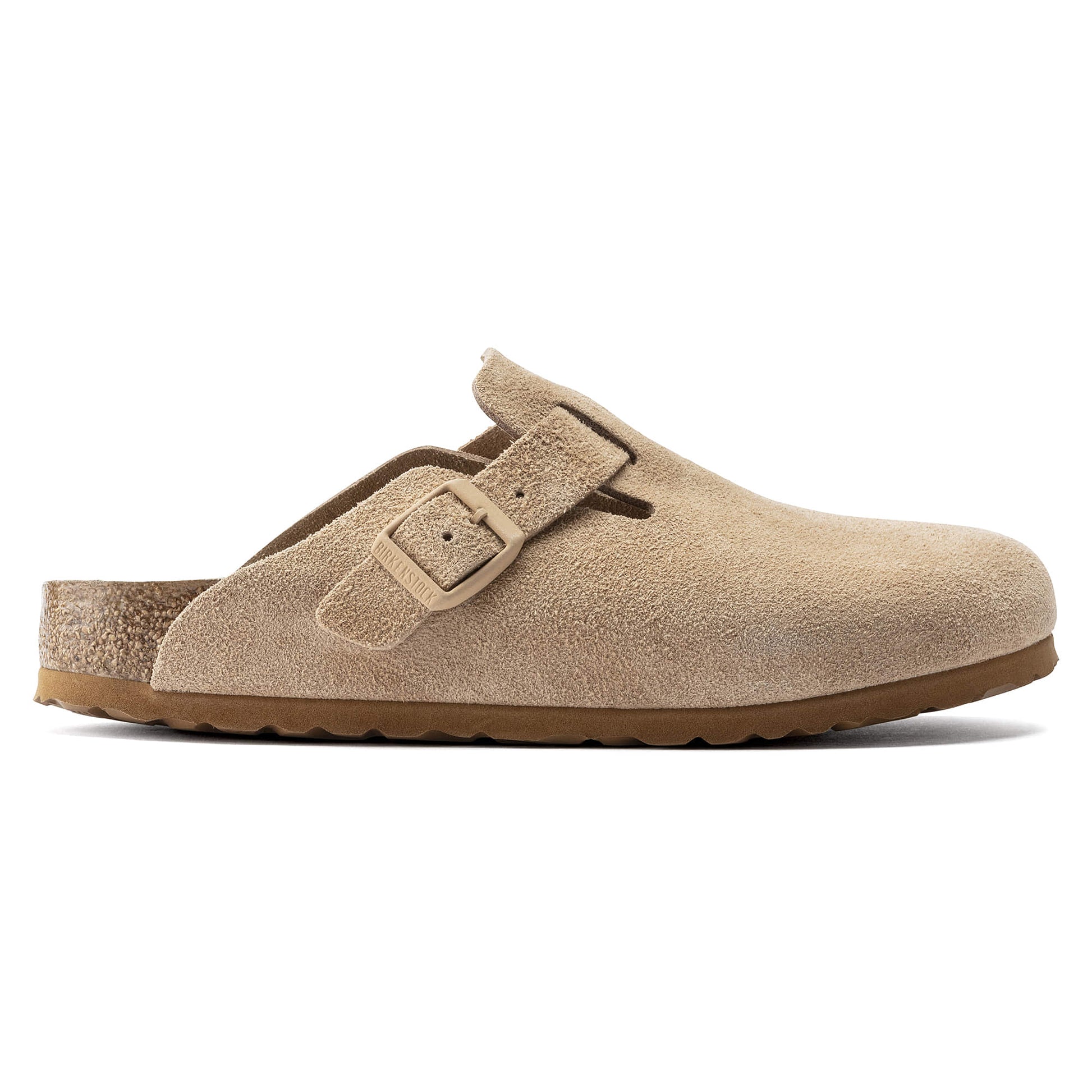 Birkenstock Suede Comfort Clogs in Sandy Beige