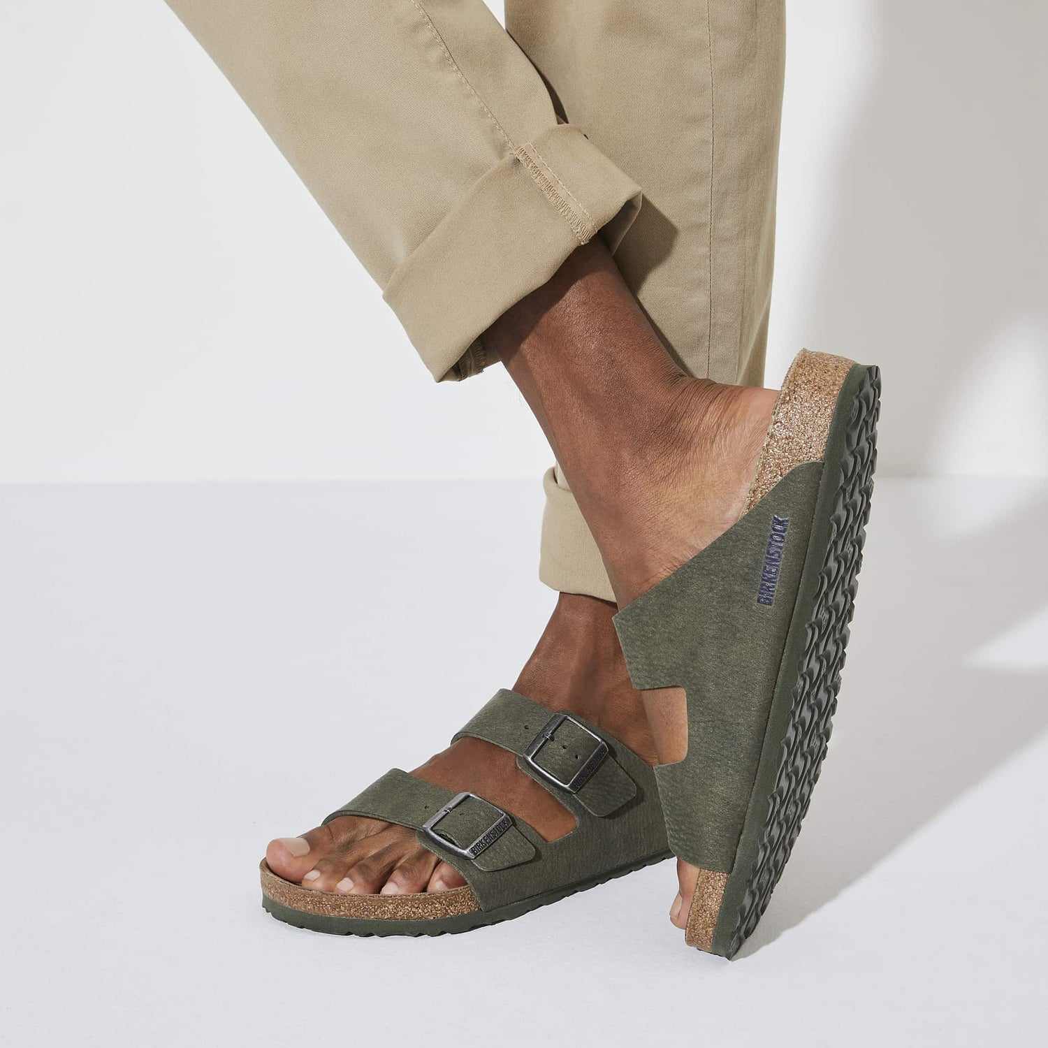 Birkenstock Eco-Friendly Olive Green Arizona Sandals - Comfort Meets Style