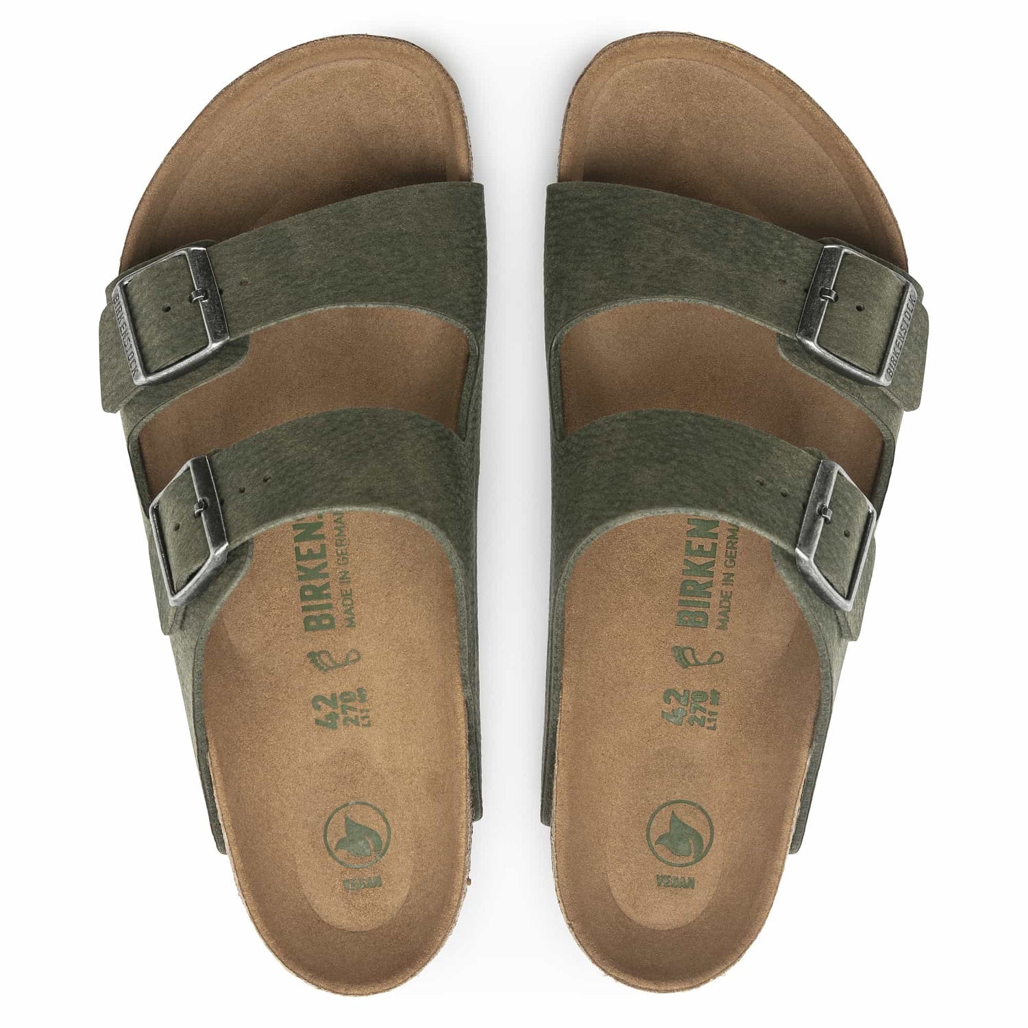 Birkenstock Eco-Friendly Olive Green Arizona Sandals - Comfort Meets Style