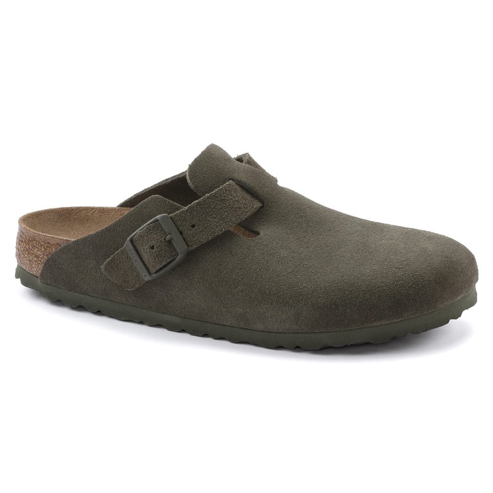 Birkenstock Suede Clogs in Enchanted Forest Green - Cozy Comfort with a Touch of Elegance
