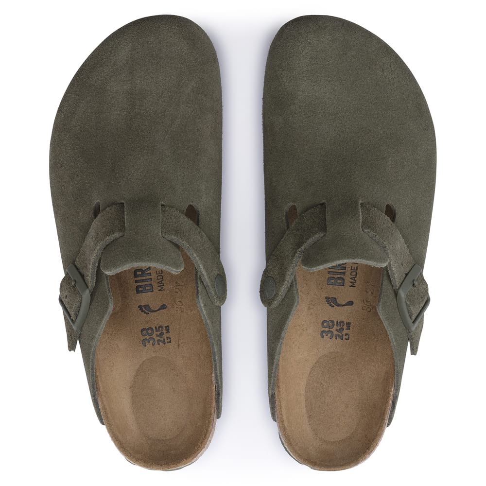 Birkenstock Suede Clogs in Enchanted Forest Green - Cozy Comfort with a Touch of Elegance