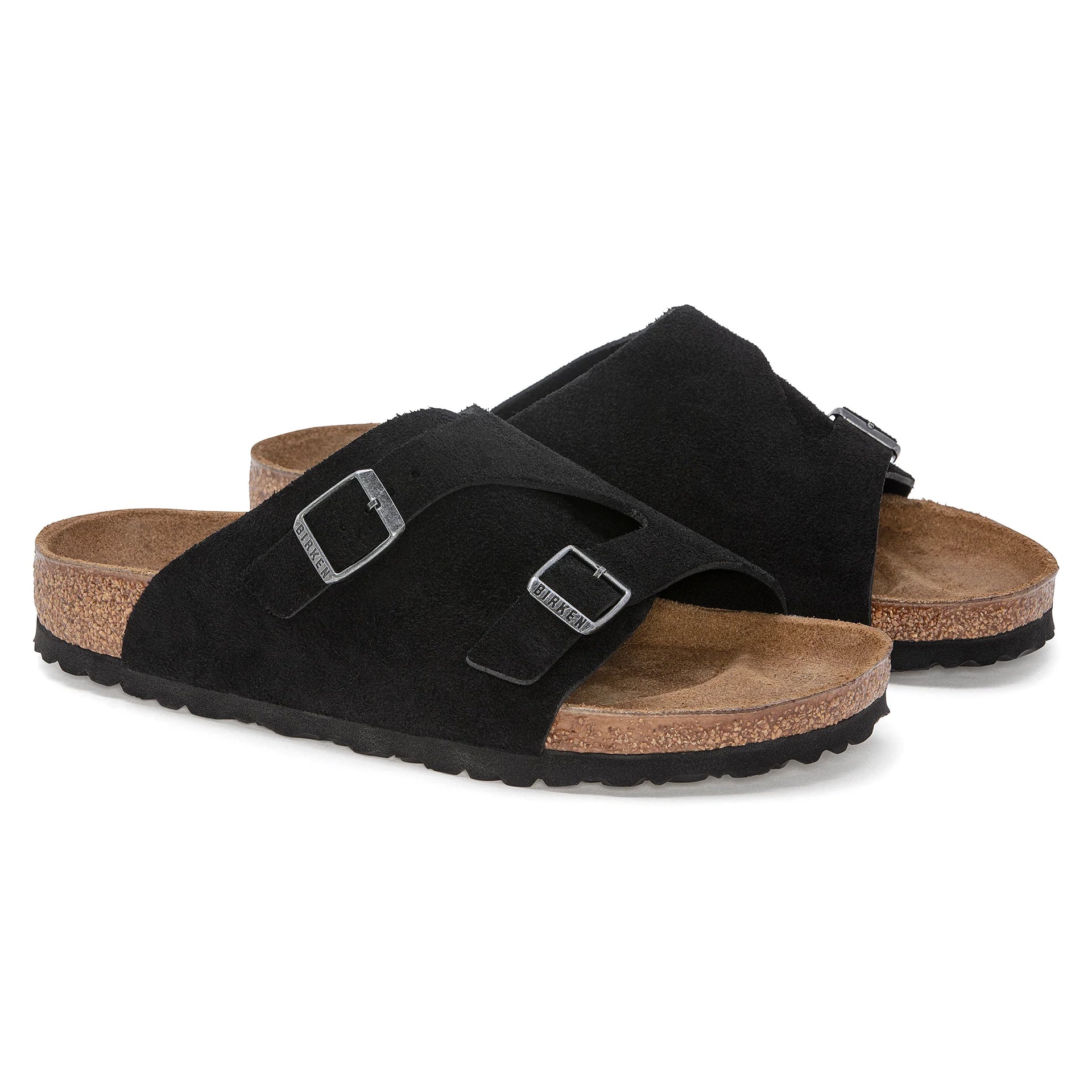 BIRKENSTOCK Midnight Onyx Luxe Suede Slide Sandals