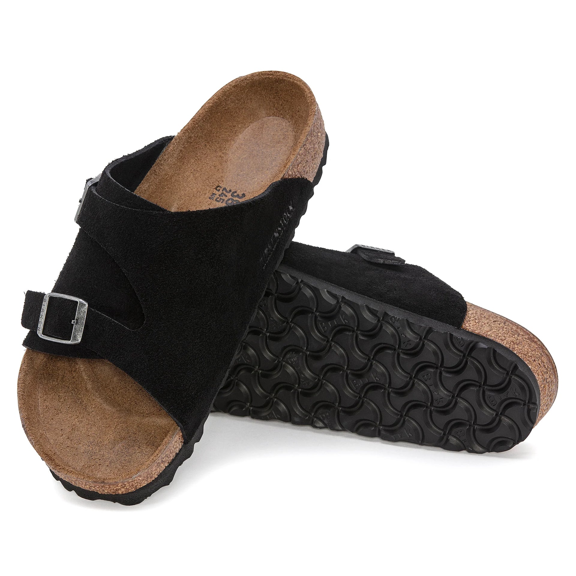 BIRKENSTOCK Midnight Onyx Luxe Suede Slide Sandals