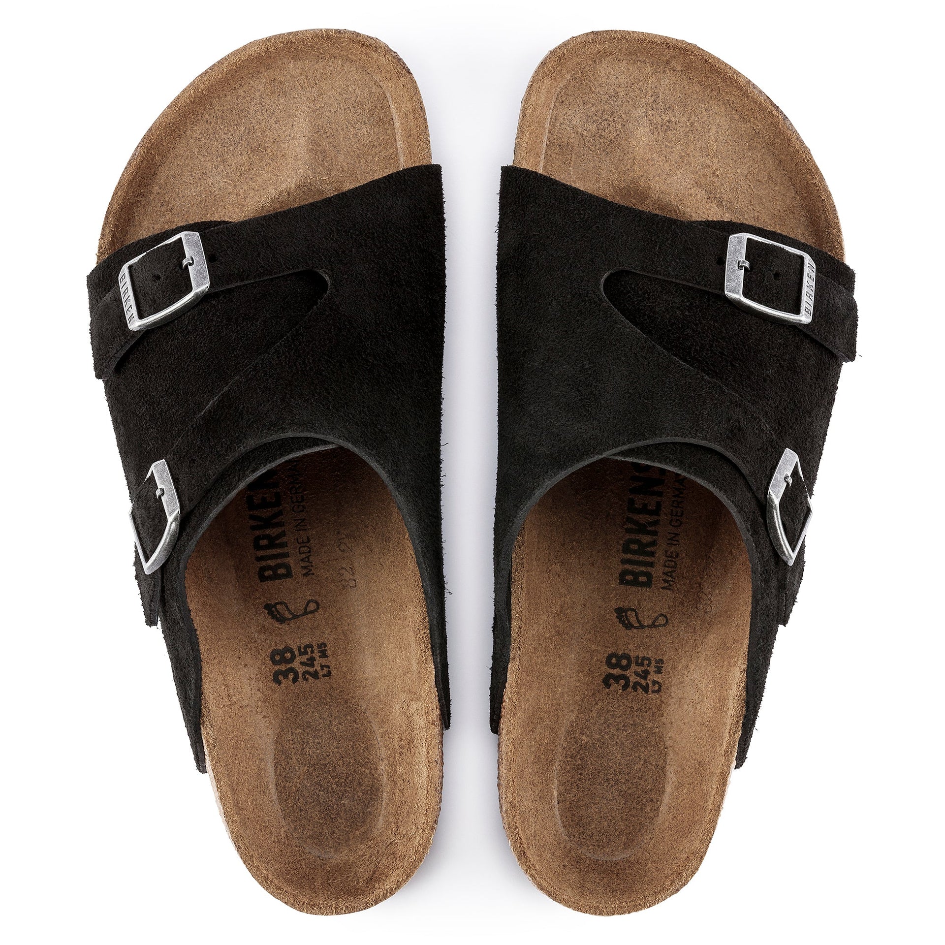 BIRKENSTOCK Midnight Onyx Luxe Suede Slide Sandals