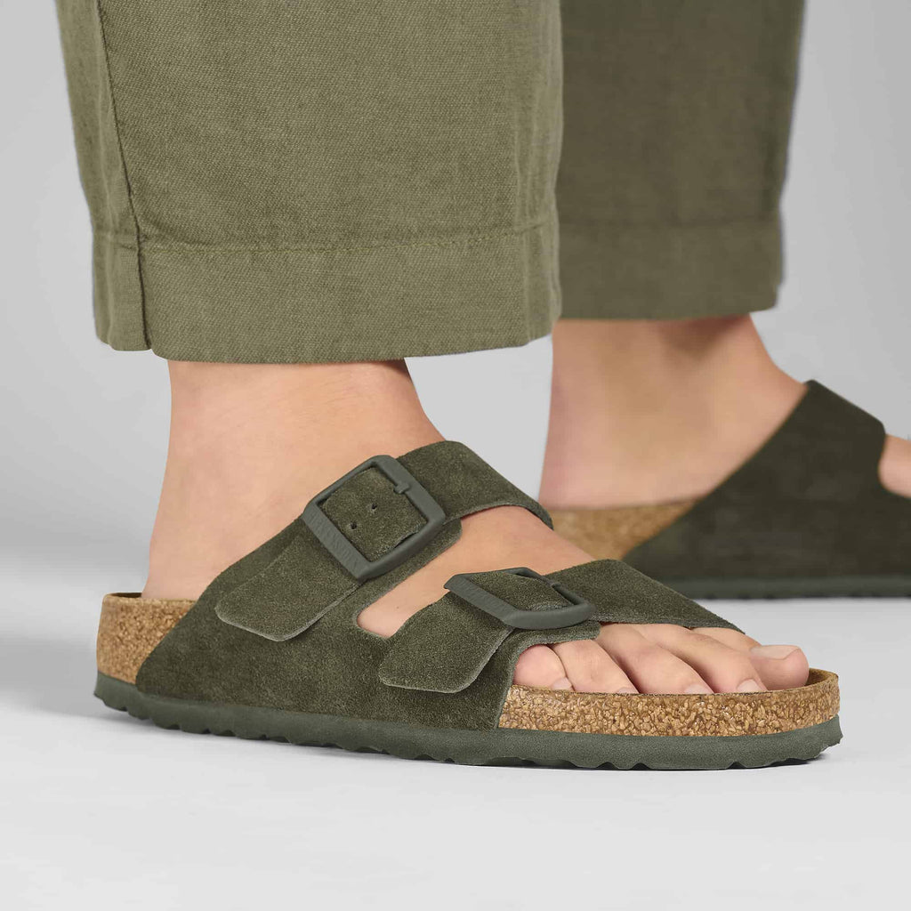 Birkenstock Suede Sandals in Enchanted Olive Green - Comfort Meets Style