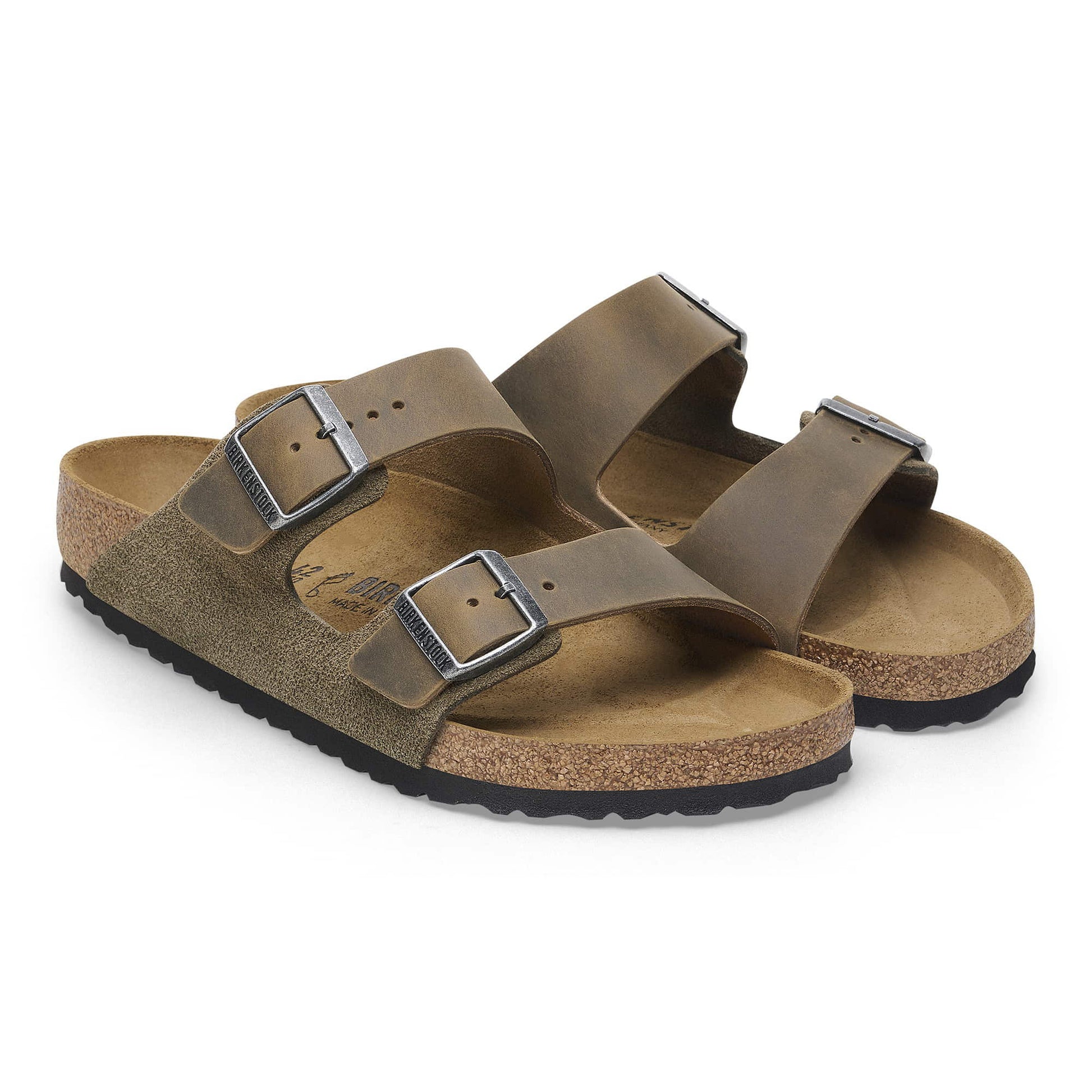 Birkenstock Earthy Olive Suede Double Buckle Sandals