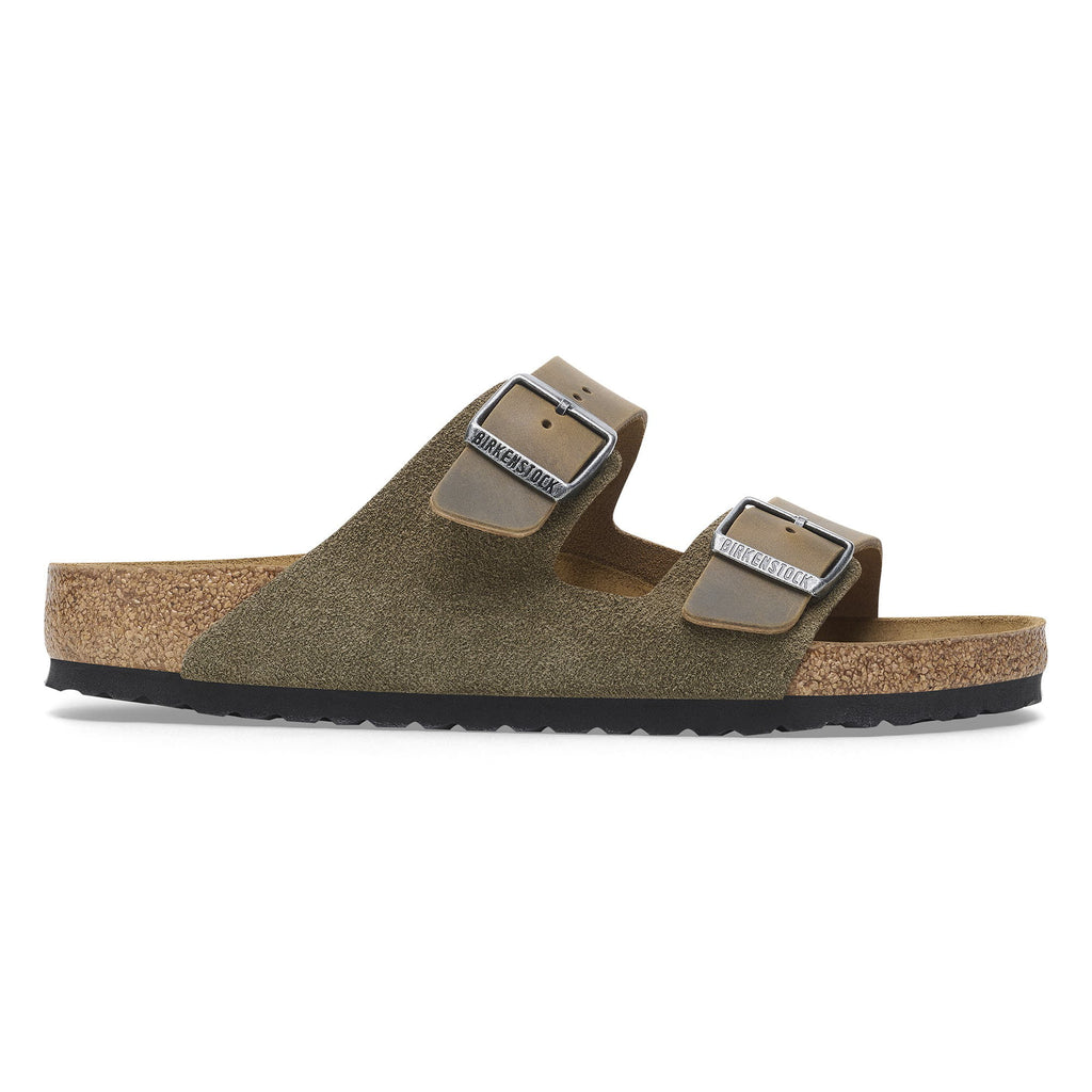 Birkenstock Earthy Olive Suede Double Buckle Sandals