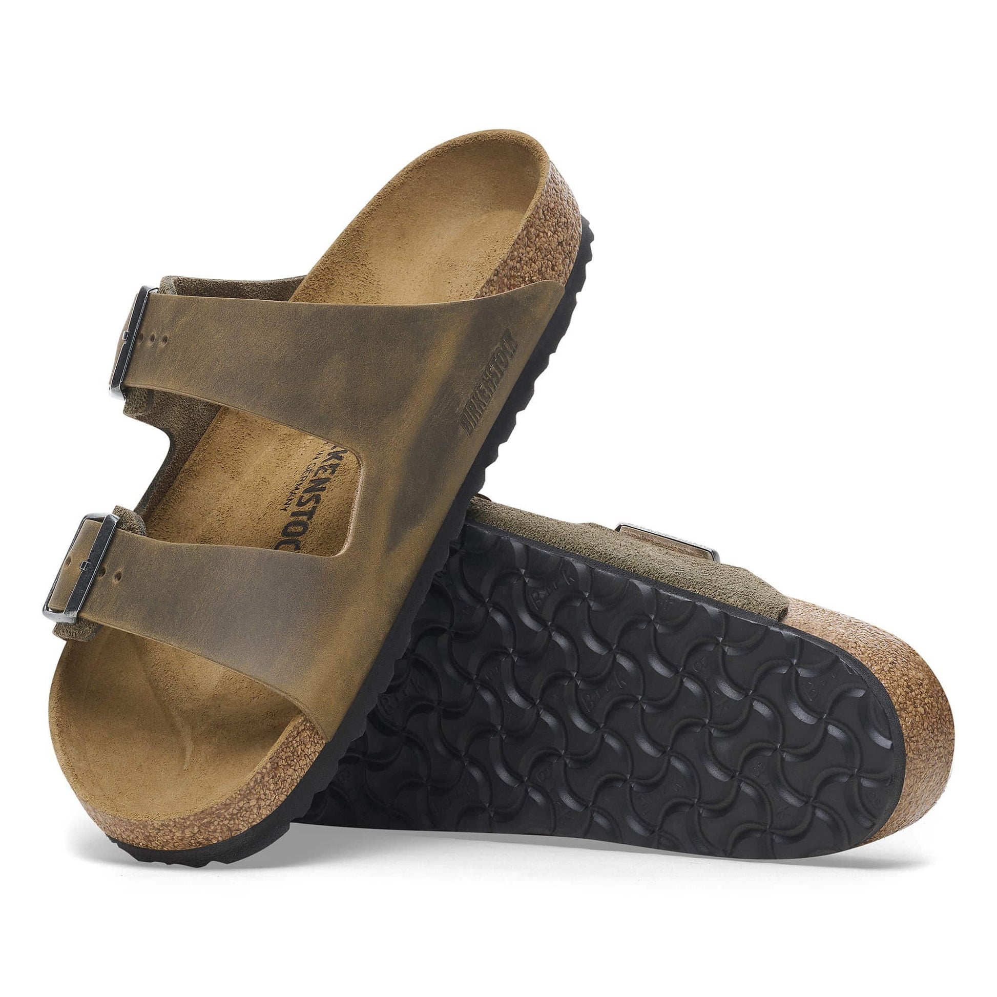 Birkenstock Earthy Olive Suede Double Buckle Sandals