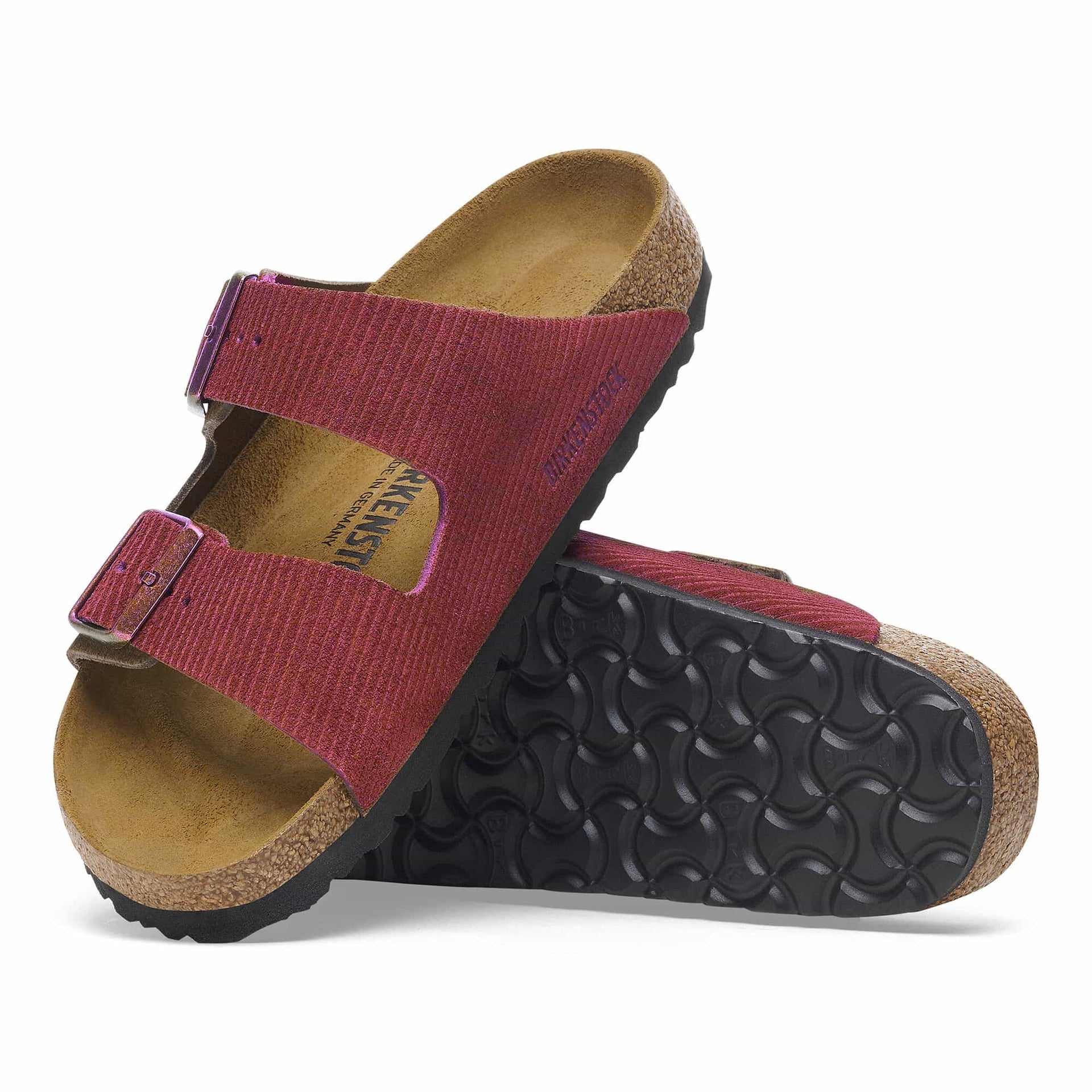 BIRKENSTOCK Wildberry Velvet Luxe Soft Footbed Sandals