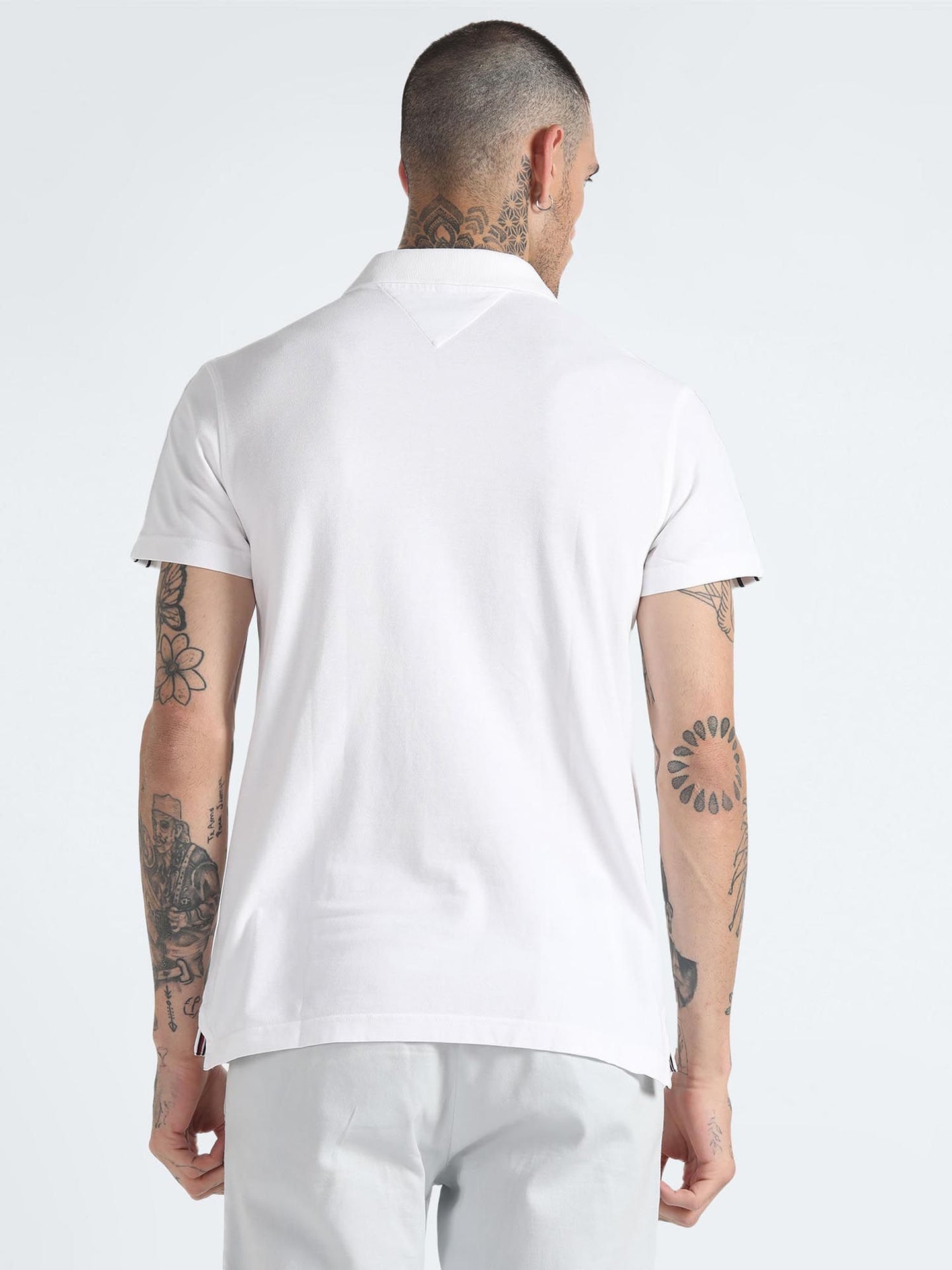 TOMMY HILFIGER Cloud White Classic Fit Stripe Detail Polo Shirt