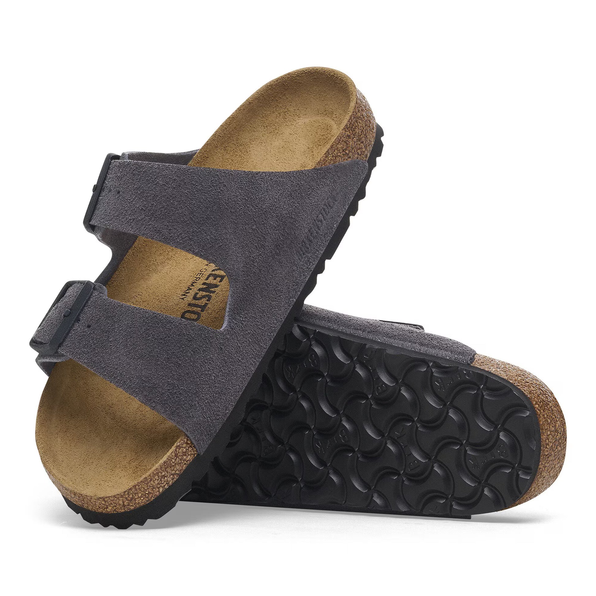 Birkenstock Arizona Suede Charcoal Sandals