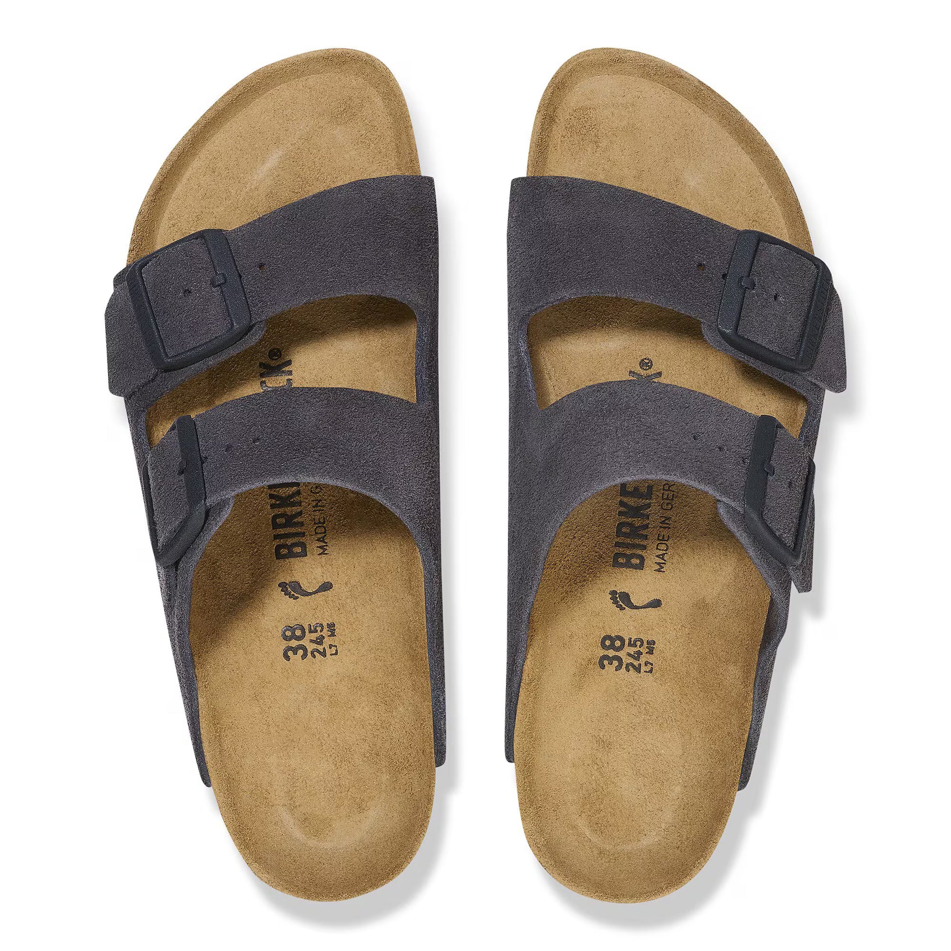 Birkenstock Arizona Suede Charcoal Sandals
