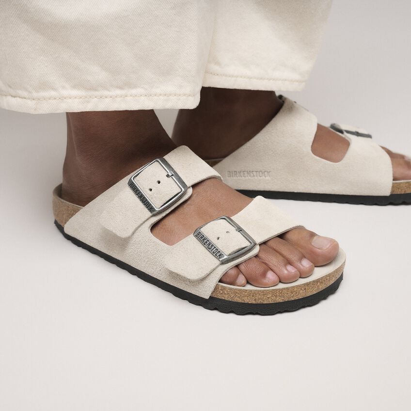 Birkenstock Soft Suede Sandals in Dreamy Beige