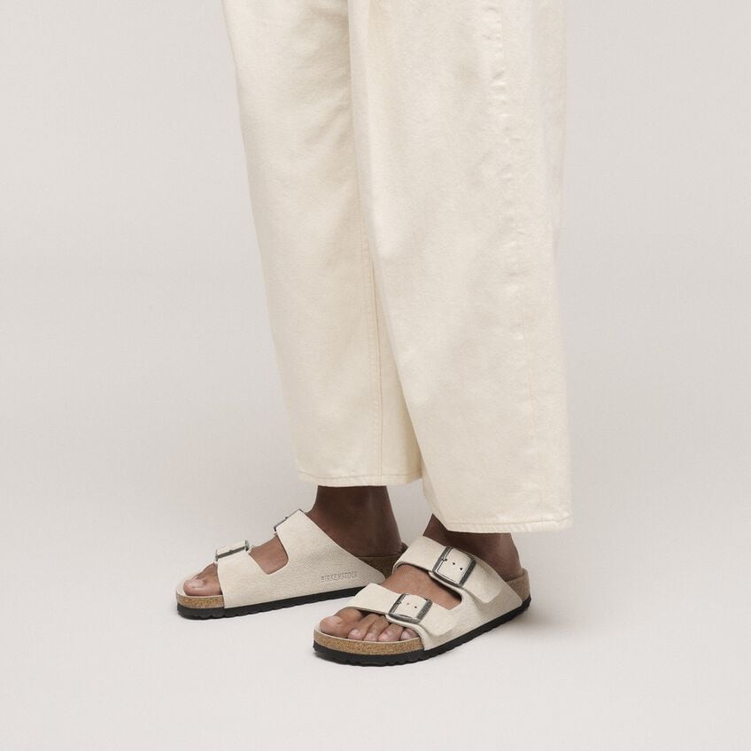 Birkenstock Soft Suede Sandals in Dreamy Beige
