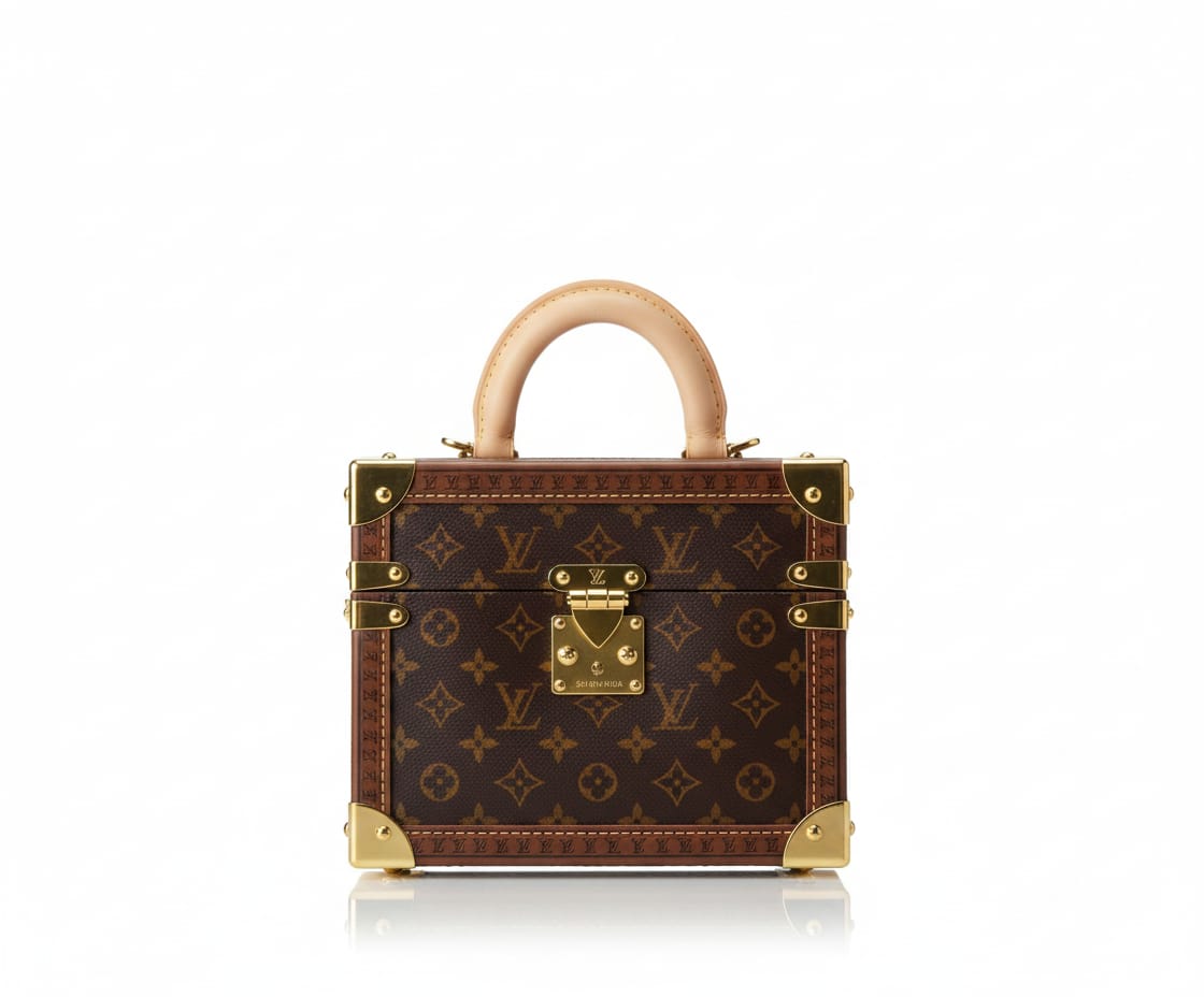 LOUIS VUITTON Rustic Mahogany Luxe Petite Malle Monogram Handbag