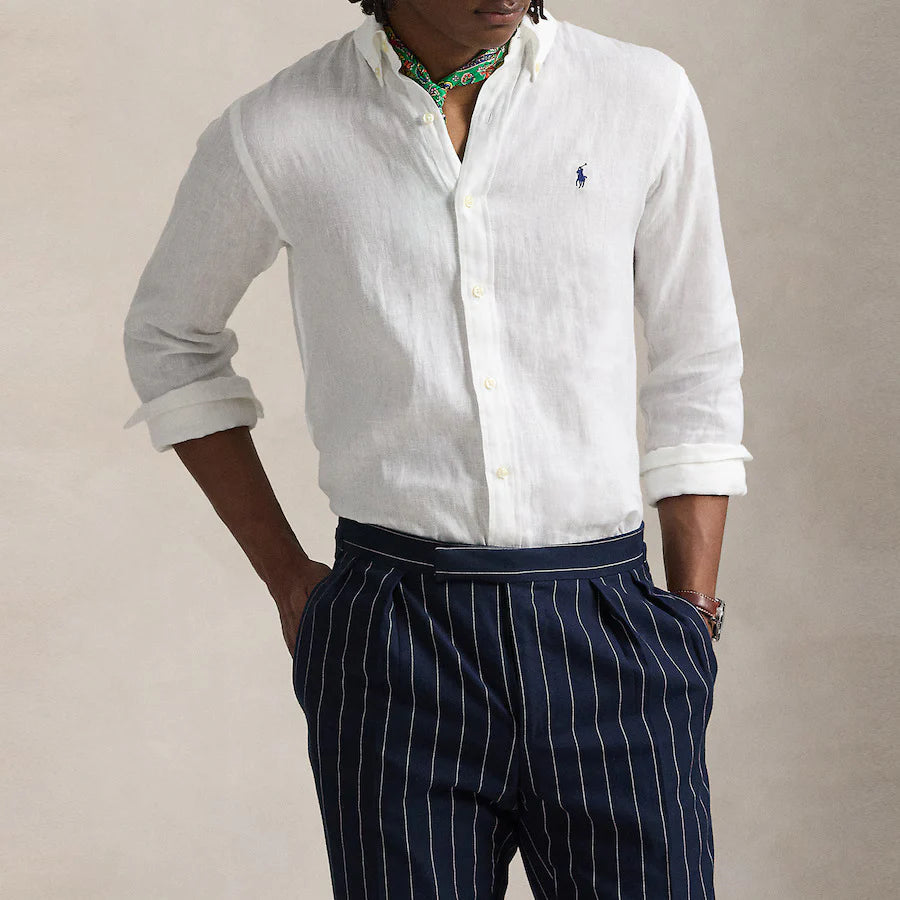 Polo Ralph Lauren Effortlessly Elegant Button-Up Shirt in Crisp Cloud White