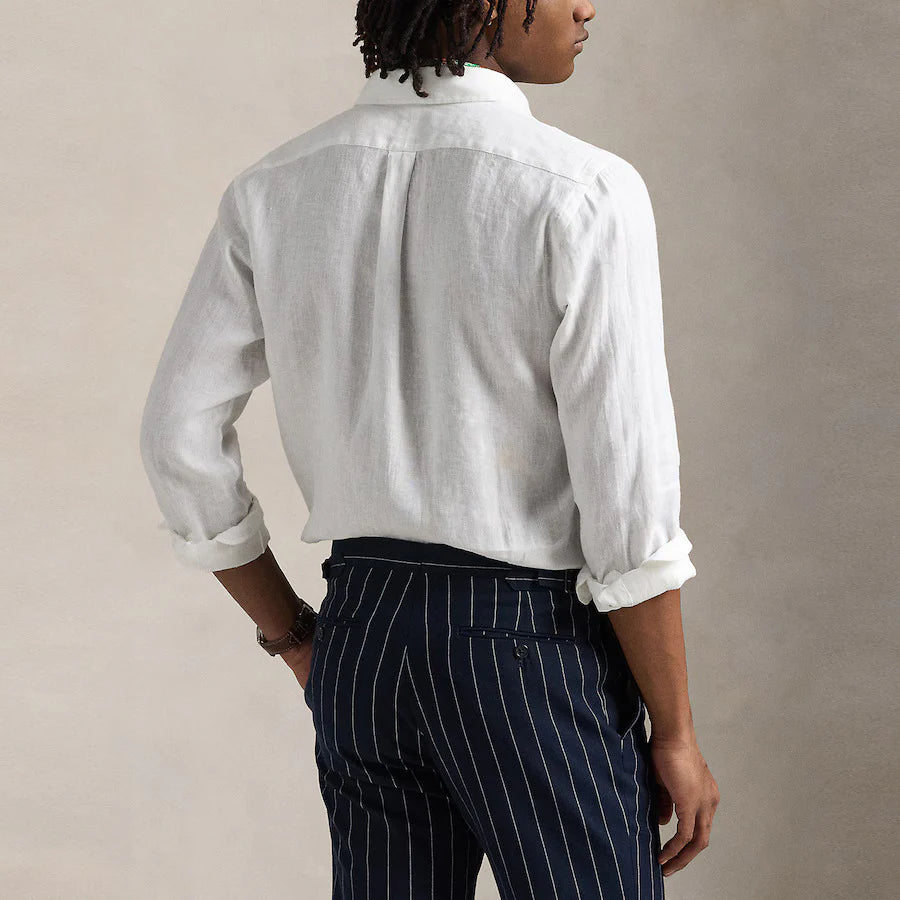 Polo Ralph Lauren Effortlessly Elegant Button-Up Shirt in Crisp Cloud White