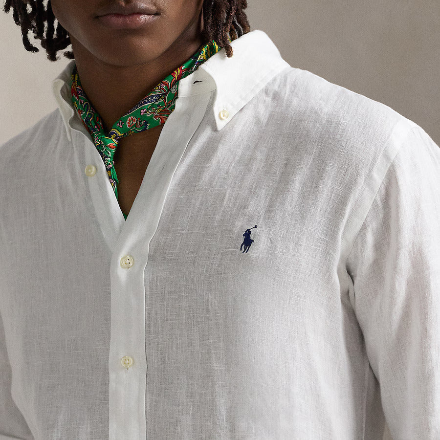 Polo Ralph Lauren Effortlessly Elegant Button-Up Shirt in Crisp Cloud White