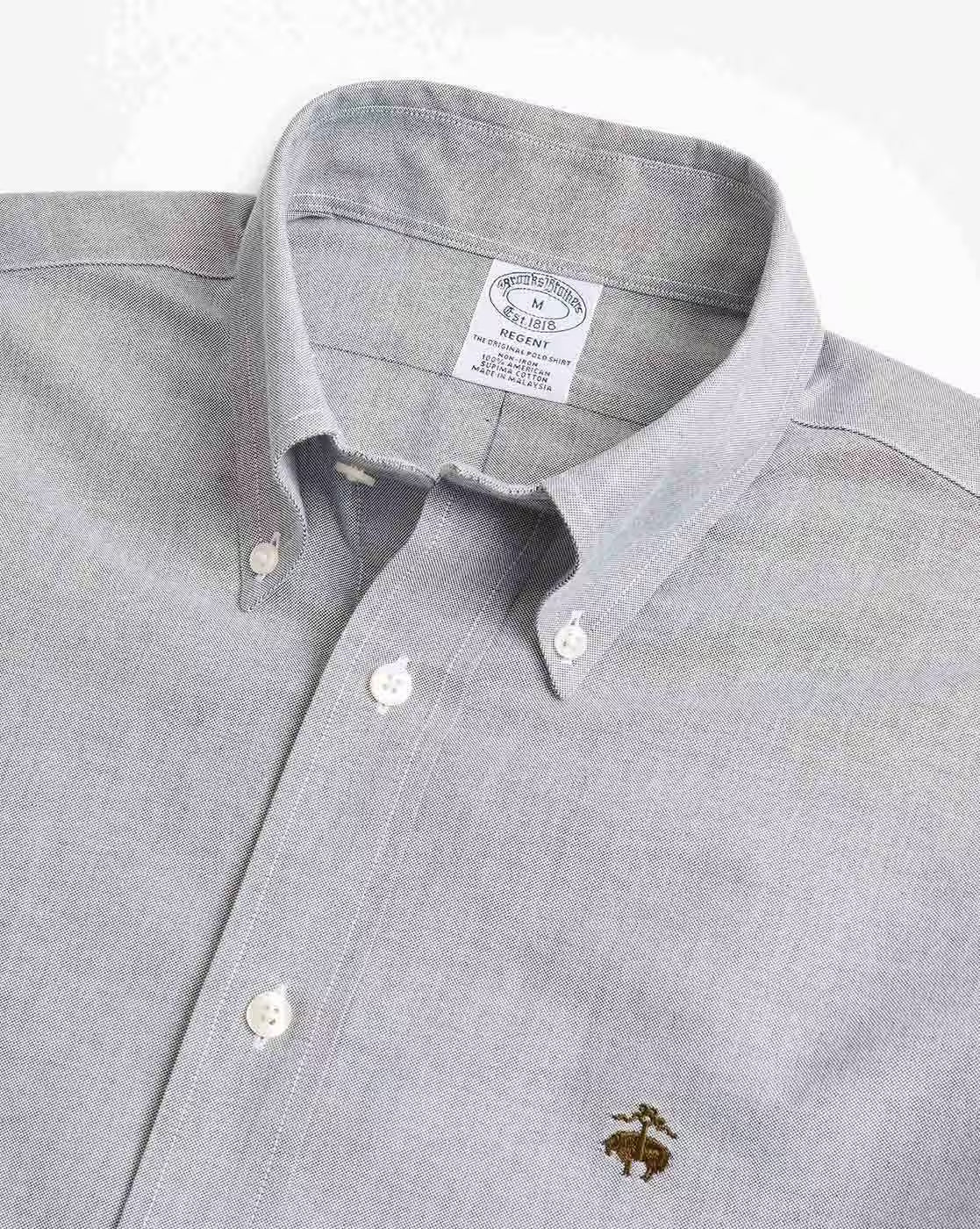 BROOKS BROTHERS Grey Oxford Shirt