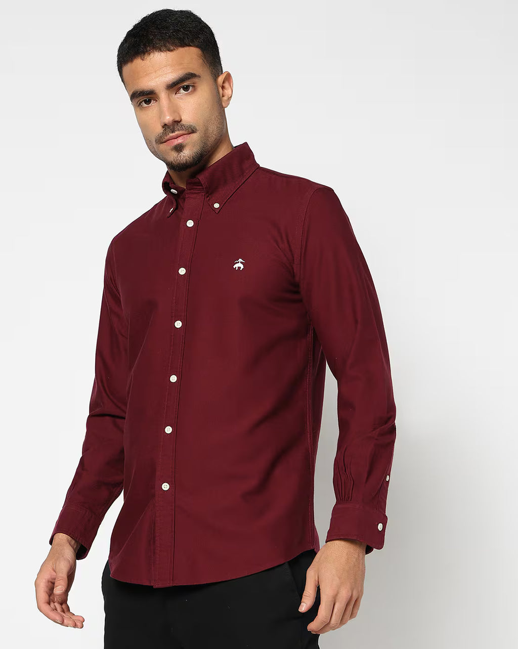BROOKS BROTHERS Burgundy Oxford Shirt