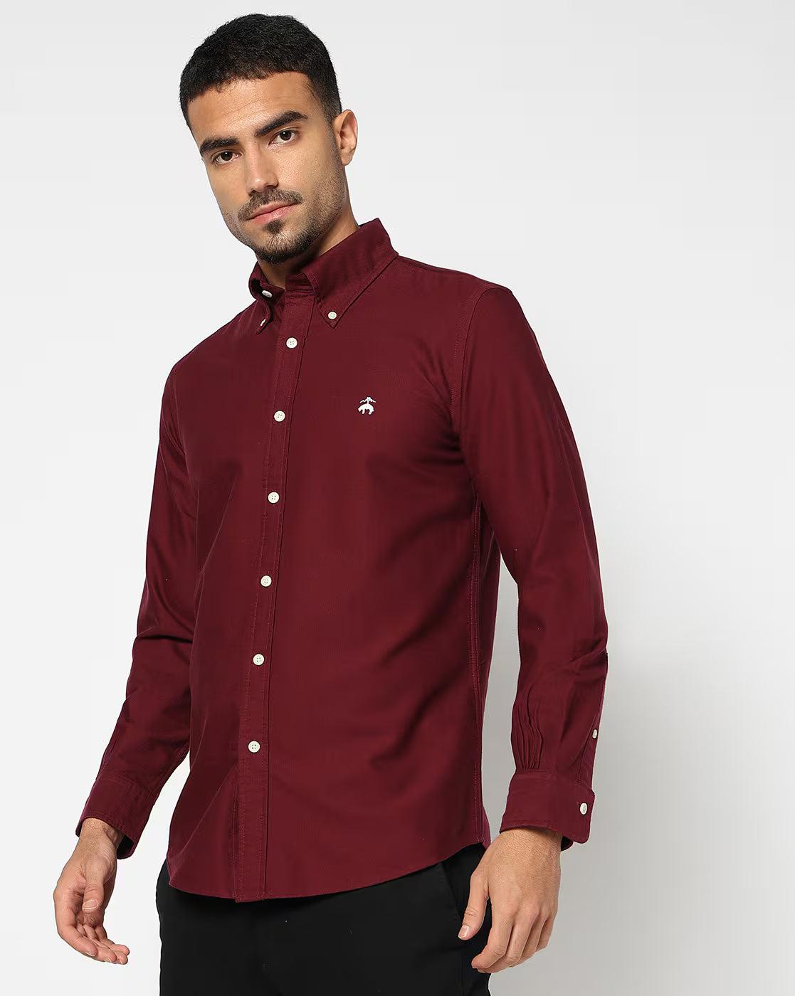 BROOKS BROTHERS Burgundy Oxford Shirt