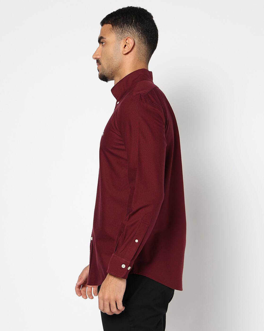 BROOKS BROTHERS Burgundy Oxford Shirt