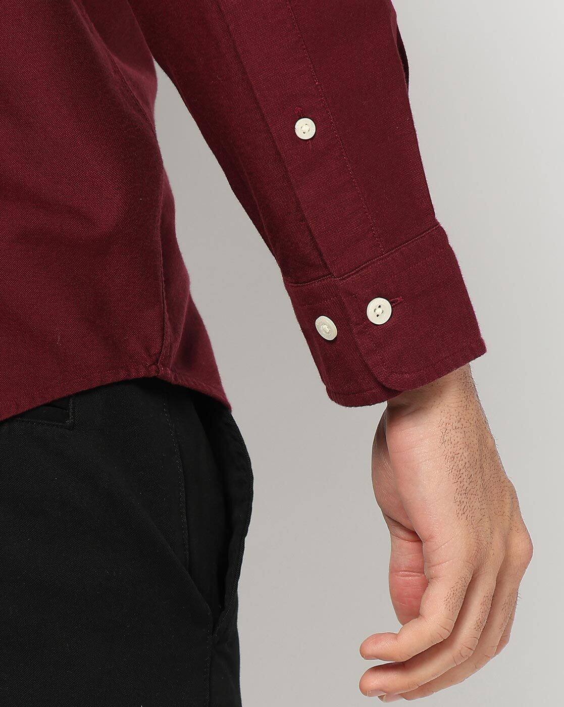 BROOKS BROTHERS Burgundy Oxford Shirt