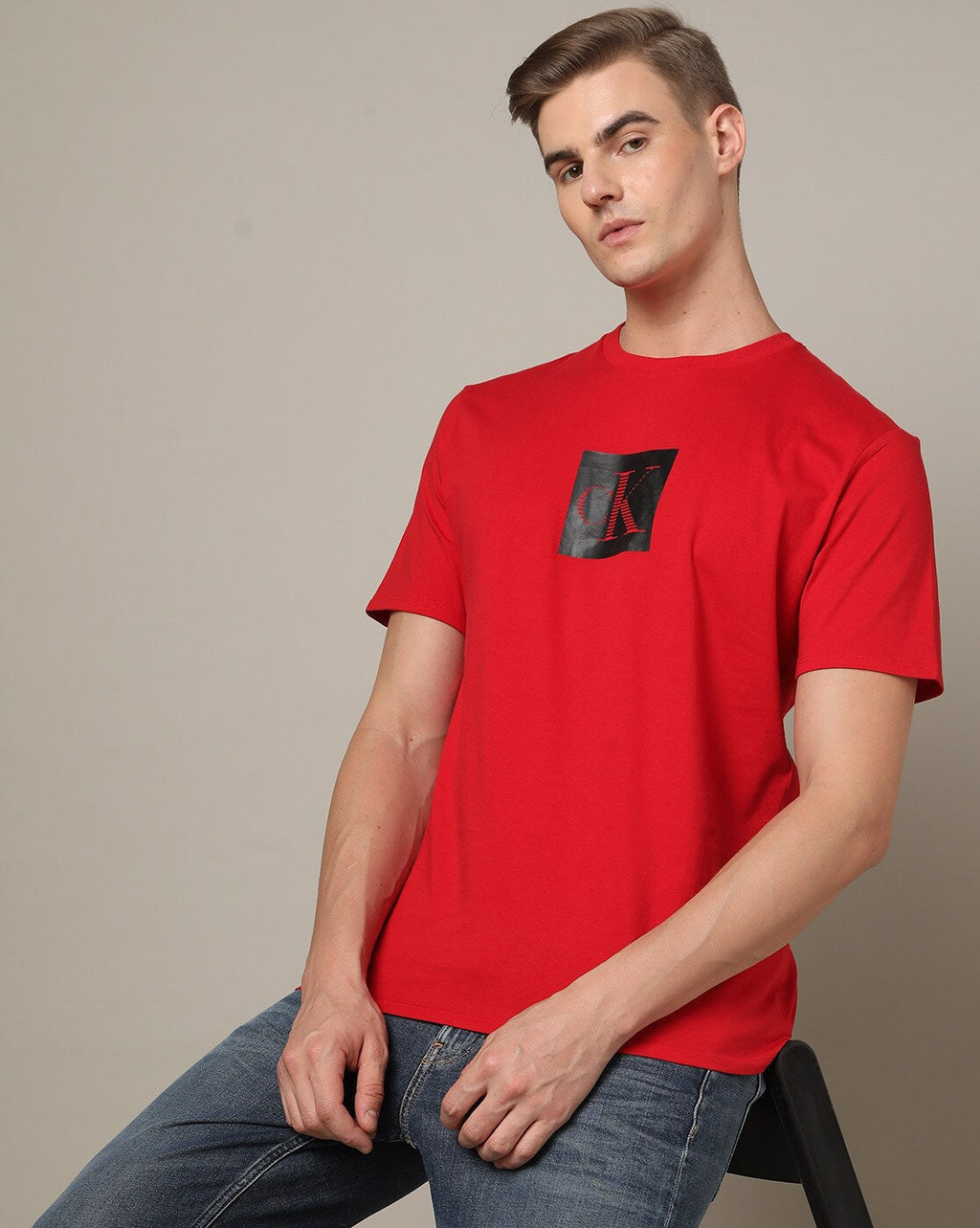 Calvin Klein Men's Red Logo T-Shirt