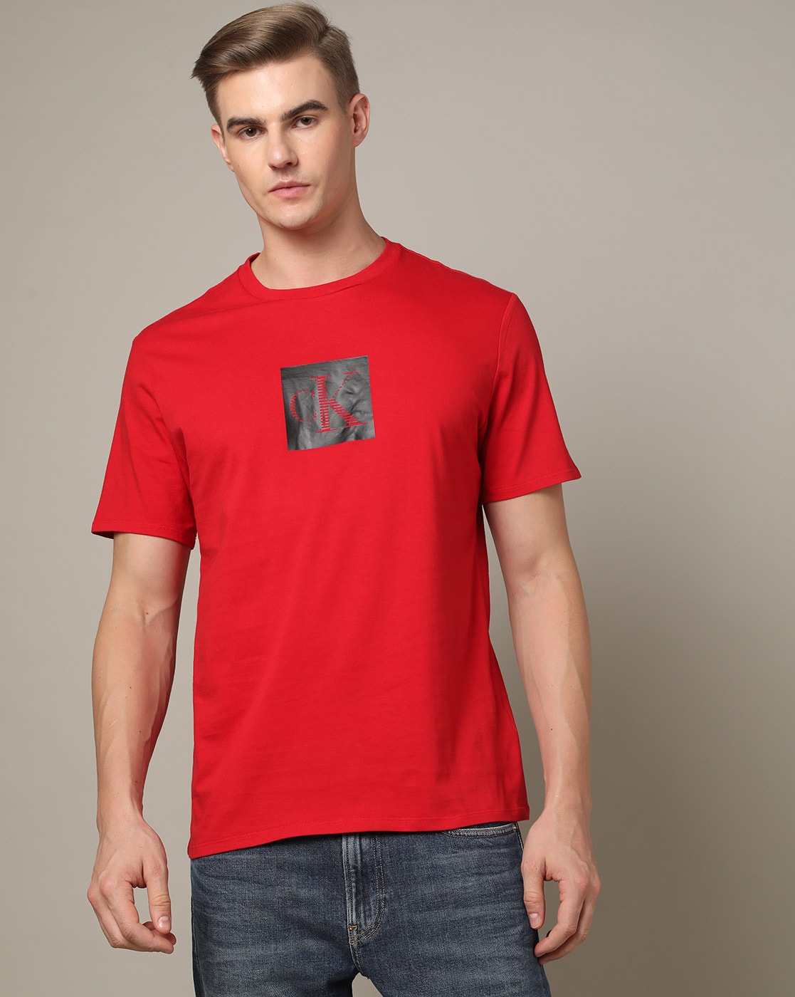 Calvin Klein Men's Red Logo T-Shirt