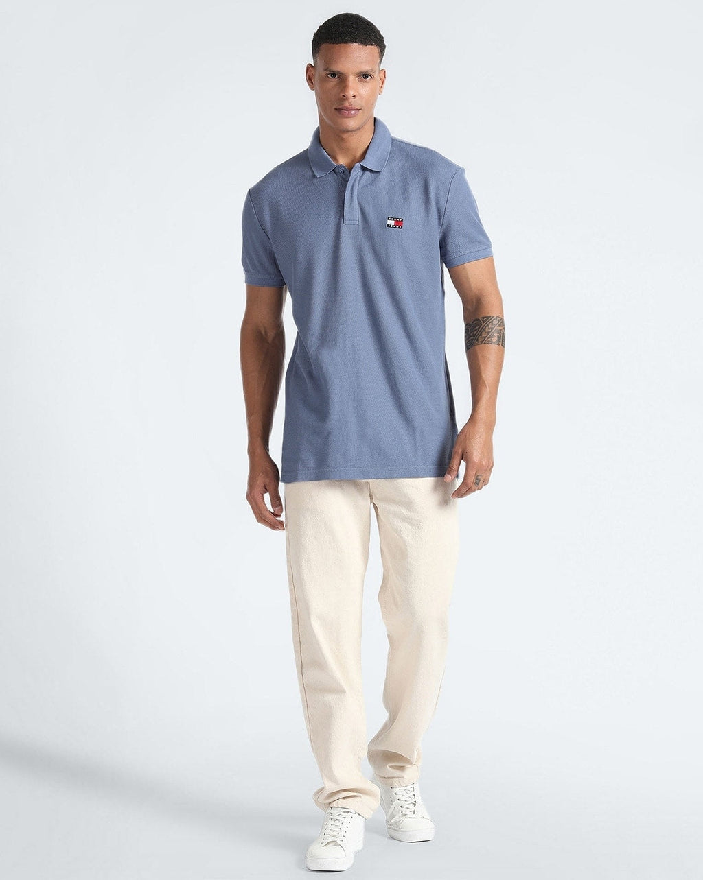 TOMMY JEANS Misty Slate Classic Fit Piqu�� Polo Shirt