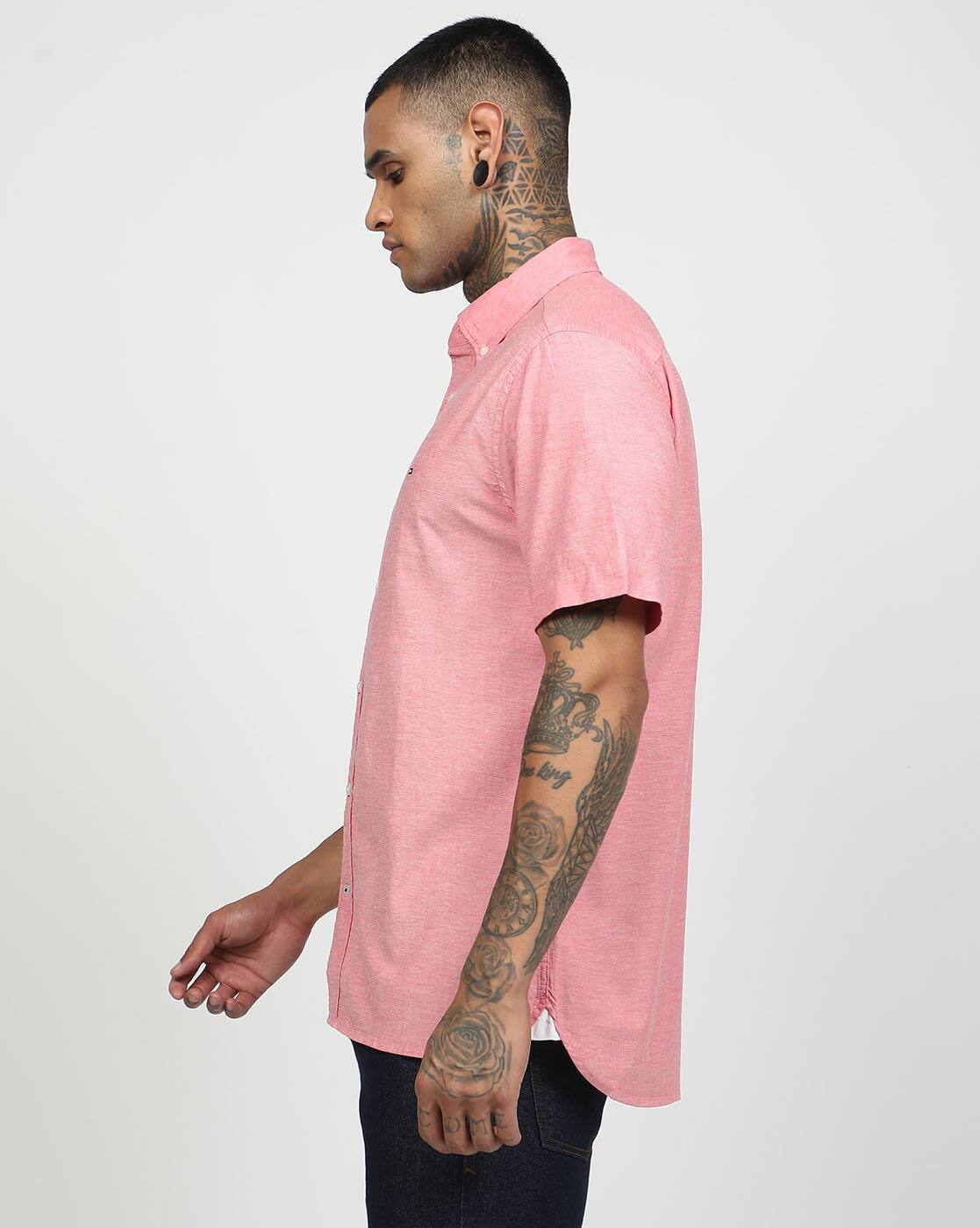 Tommy Hilfiger Breezy Coral Short-Sleeve Button-Up Shirt