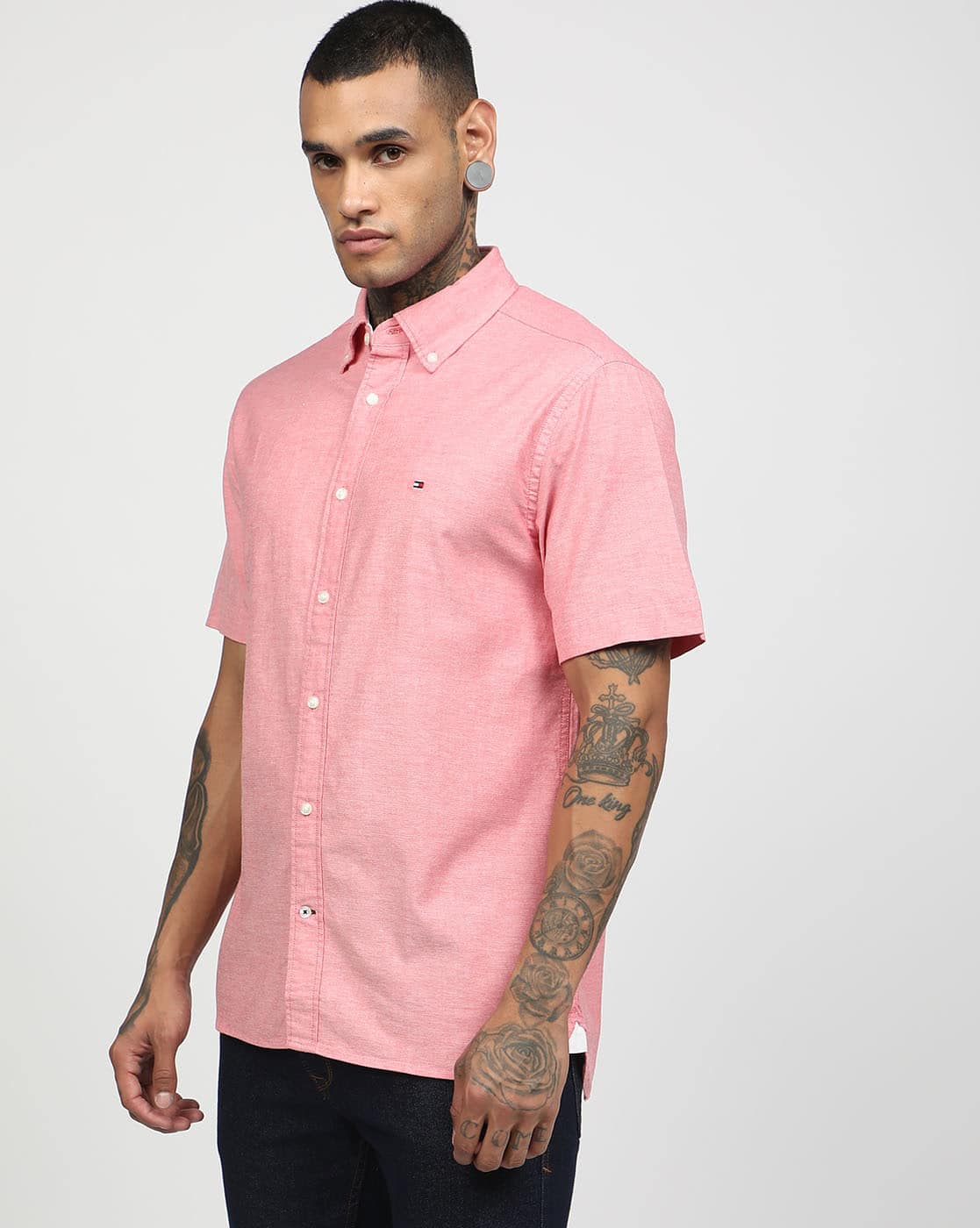 Tommy Hilfiger Breezy Coral Short-Sleeve Button-Up Shirt