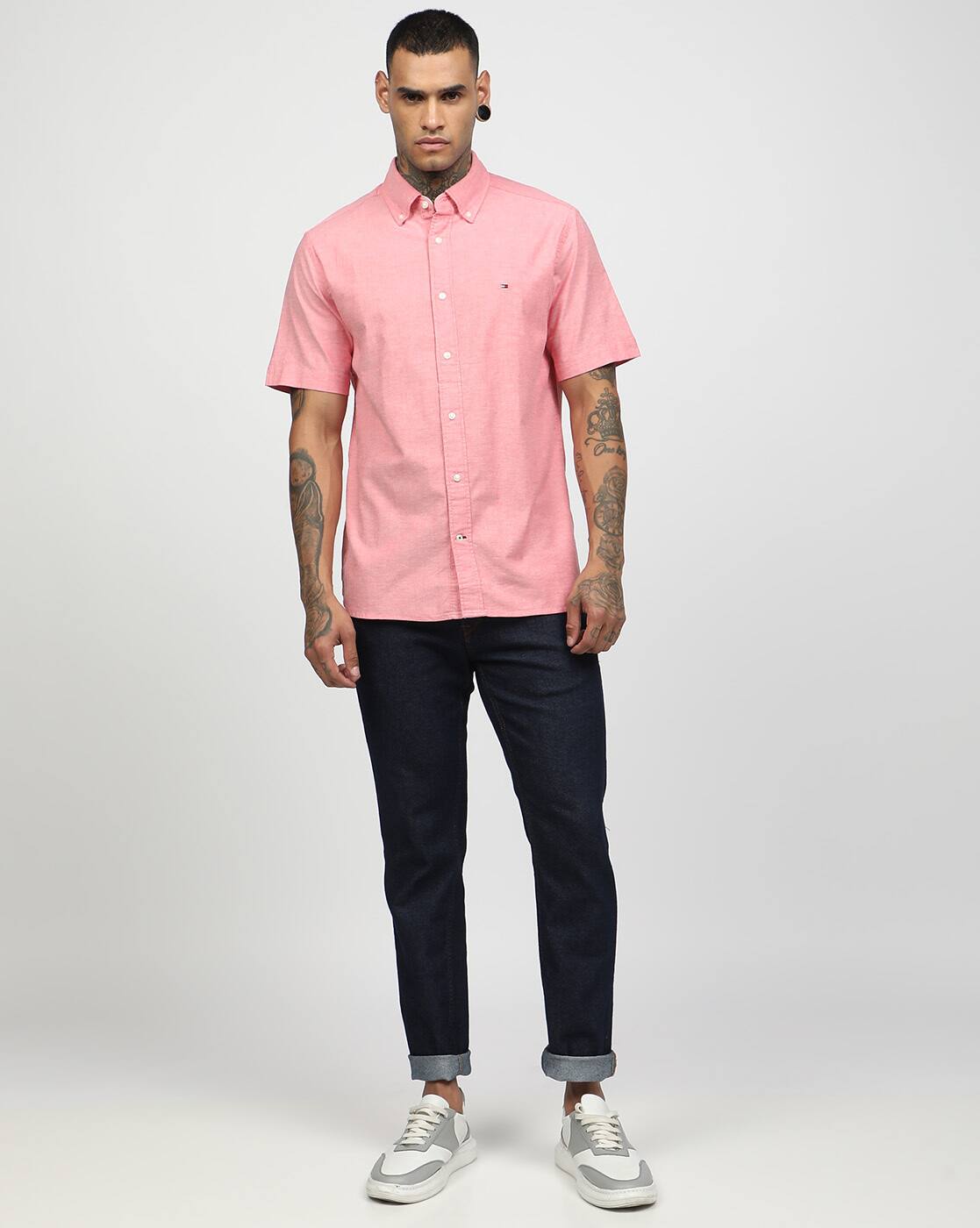 Tommy Hilfiger Breezy Coral Short-Sleeve Button-Up Shirt