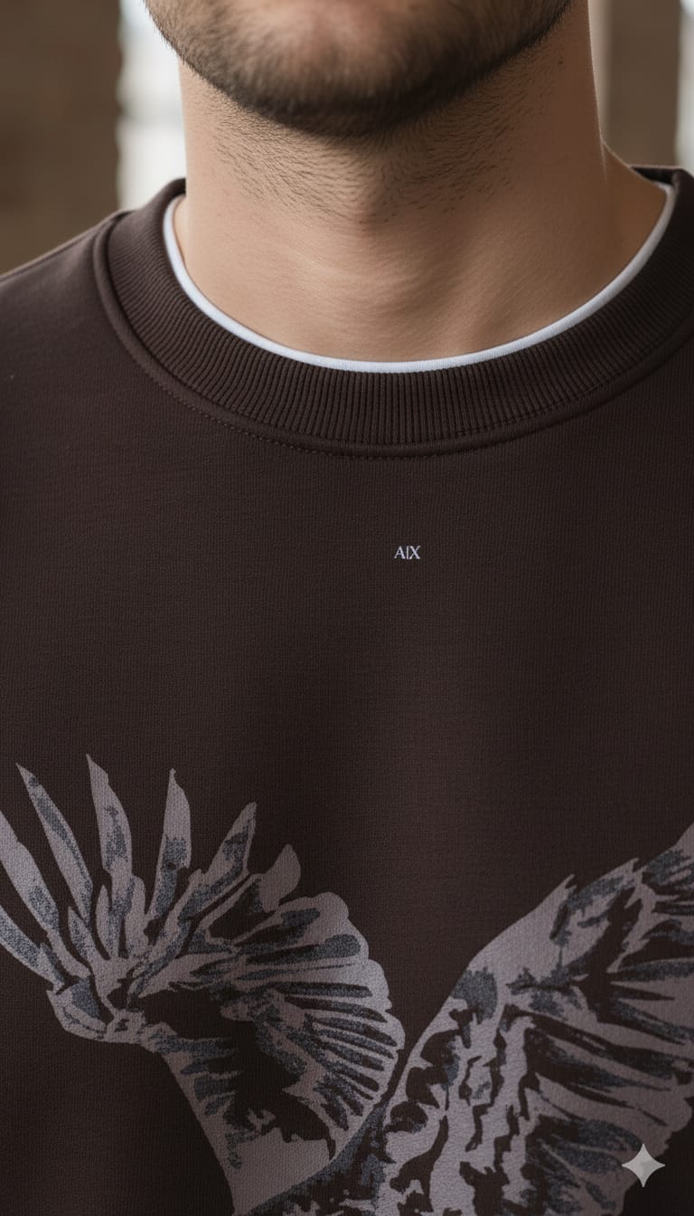 AIX Twilight Chestnut Premium Graphic Eagle Crew Sweatshirt