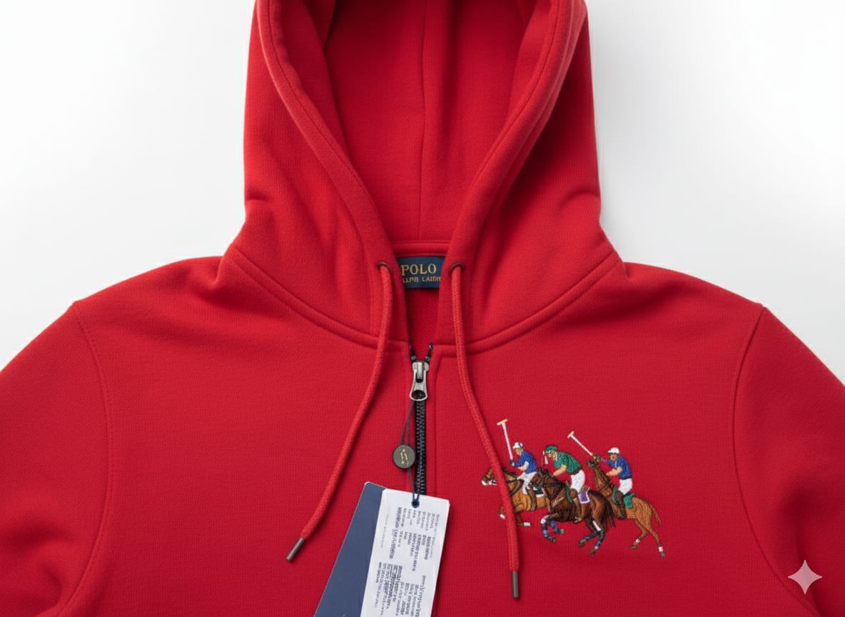 Ralph Lauren Red Graphic Zip-Up Hoodie