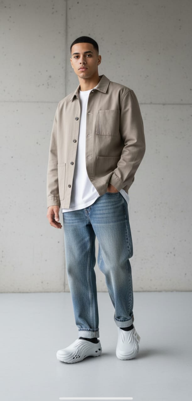 CROCS Ethereal Cloud Casual Fit Wave Clogs in Frosted Pearl